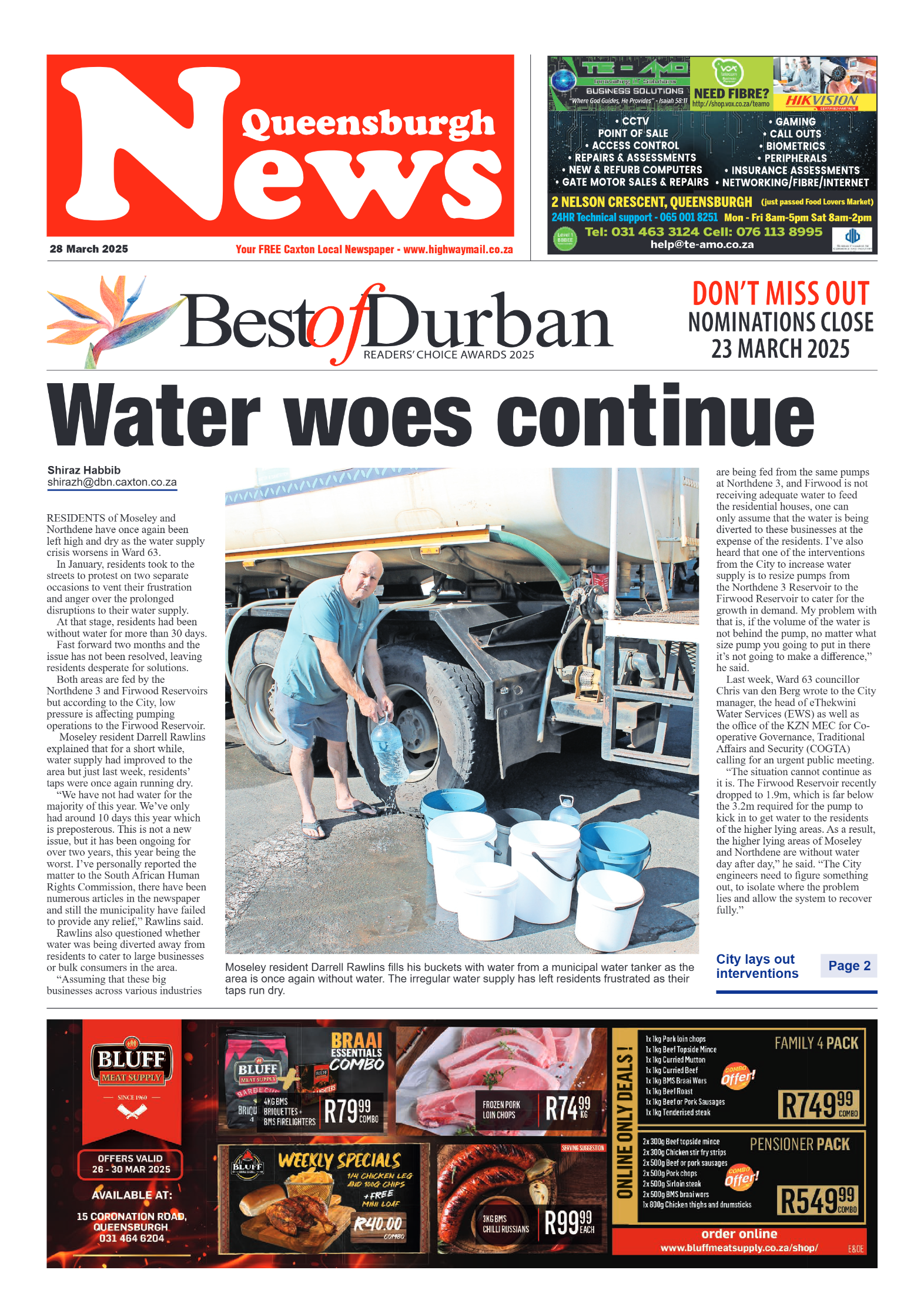 Queensburgh News 28 March 2025 page 1