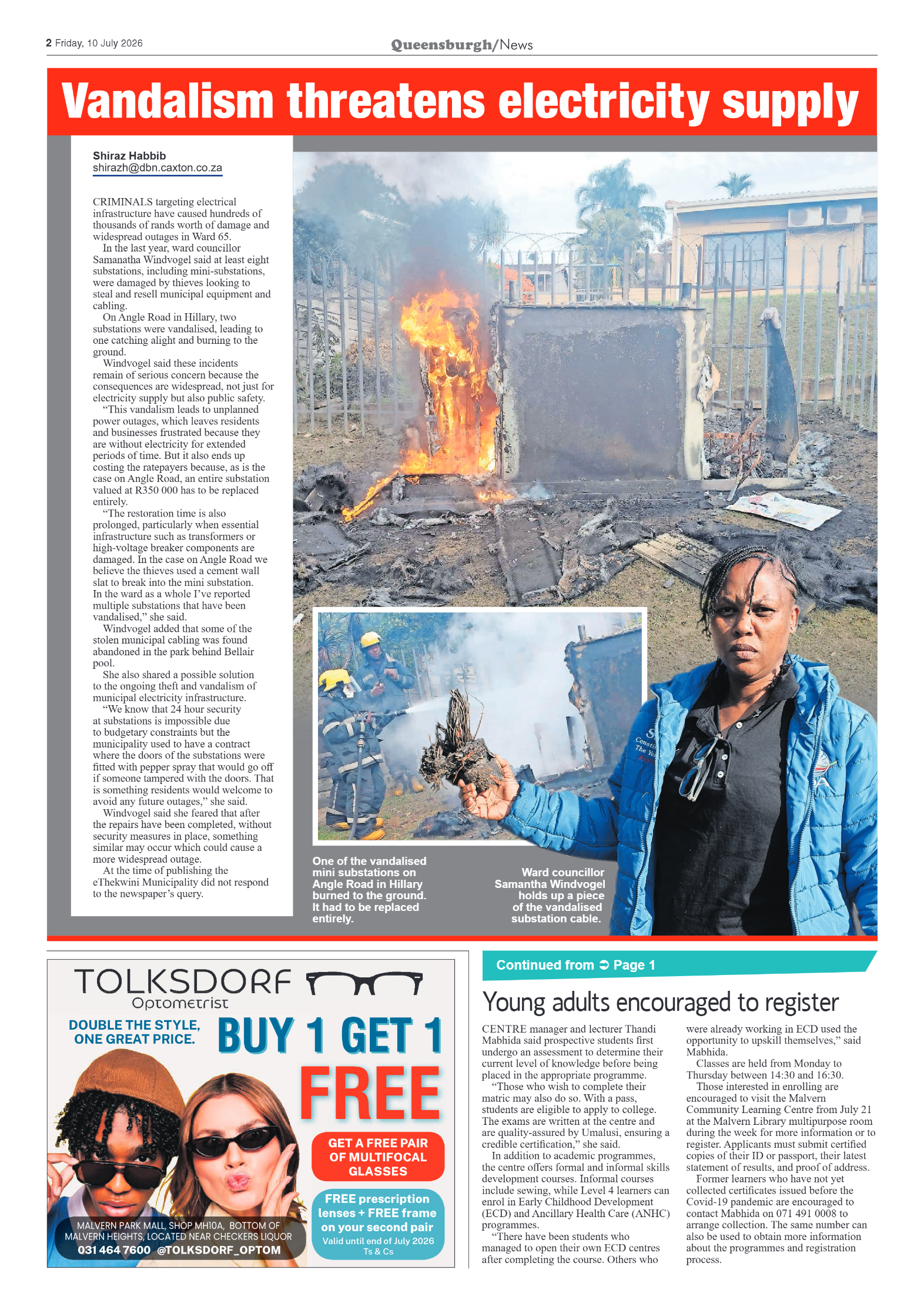 Queensburgh News 10 July 2026 page 2
