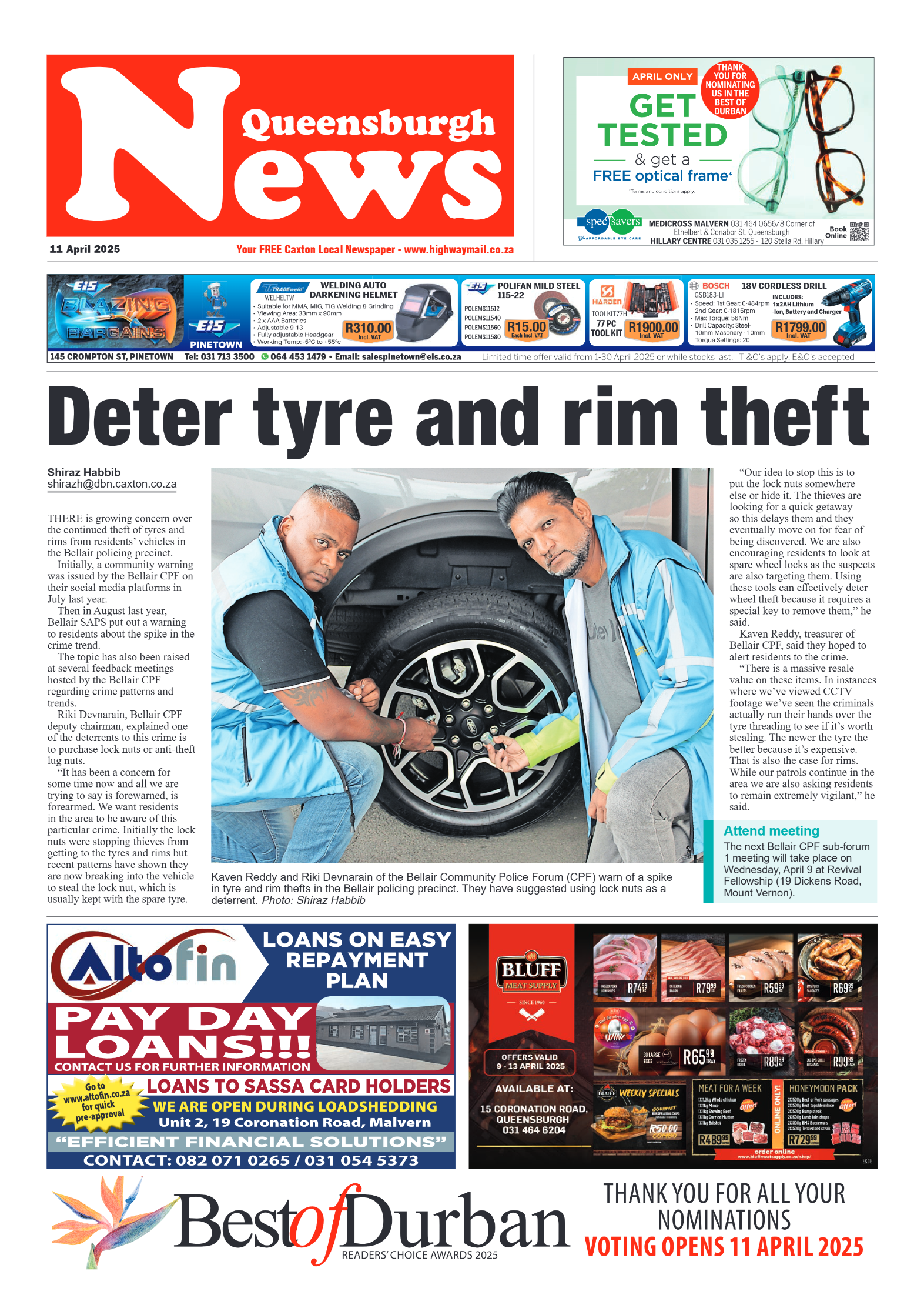Queensburgh News 11 April 2025 page 1
