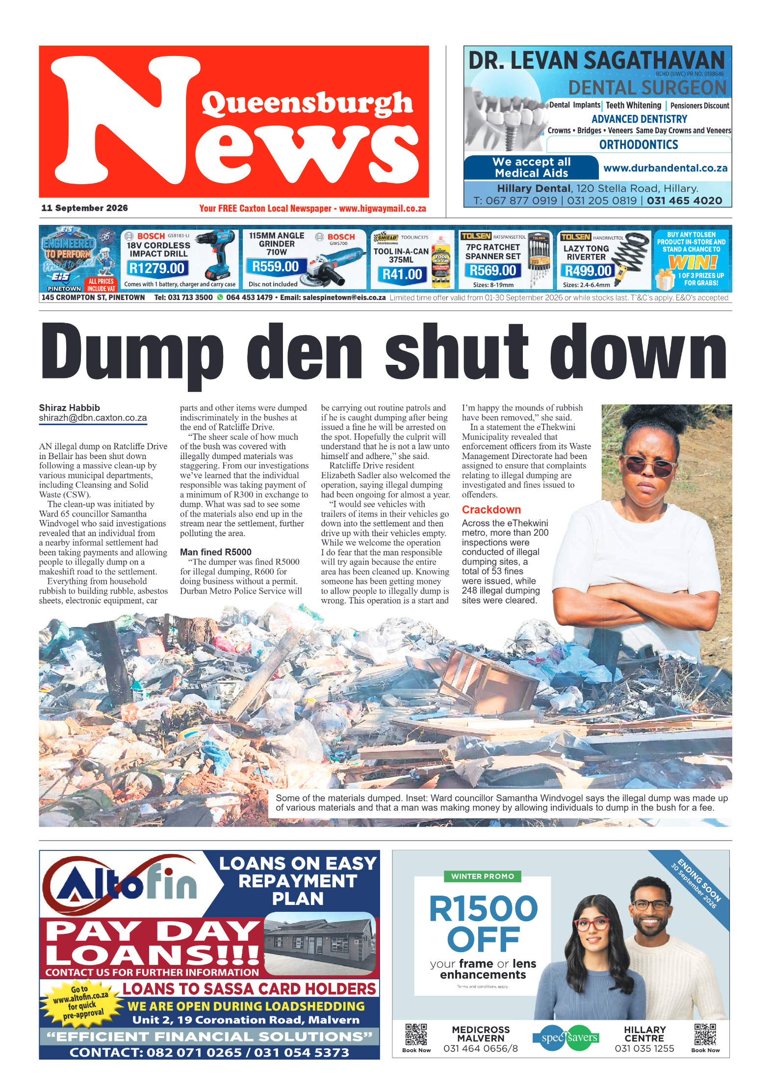 Queensburgh News 11 September 2026 page 1