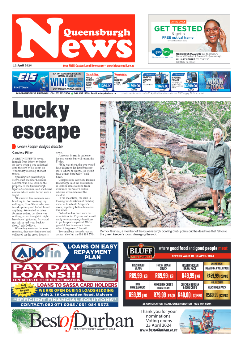 Queensburgh News 12 April 2024 page 1