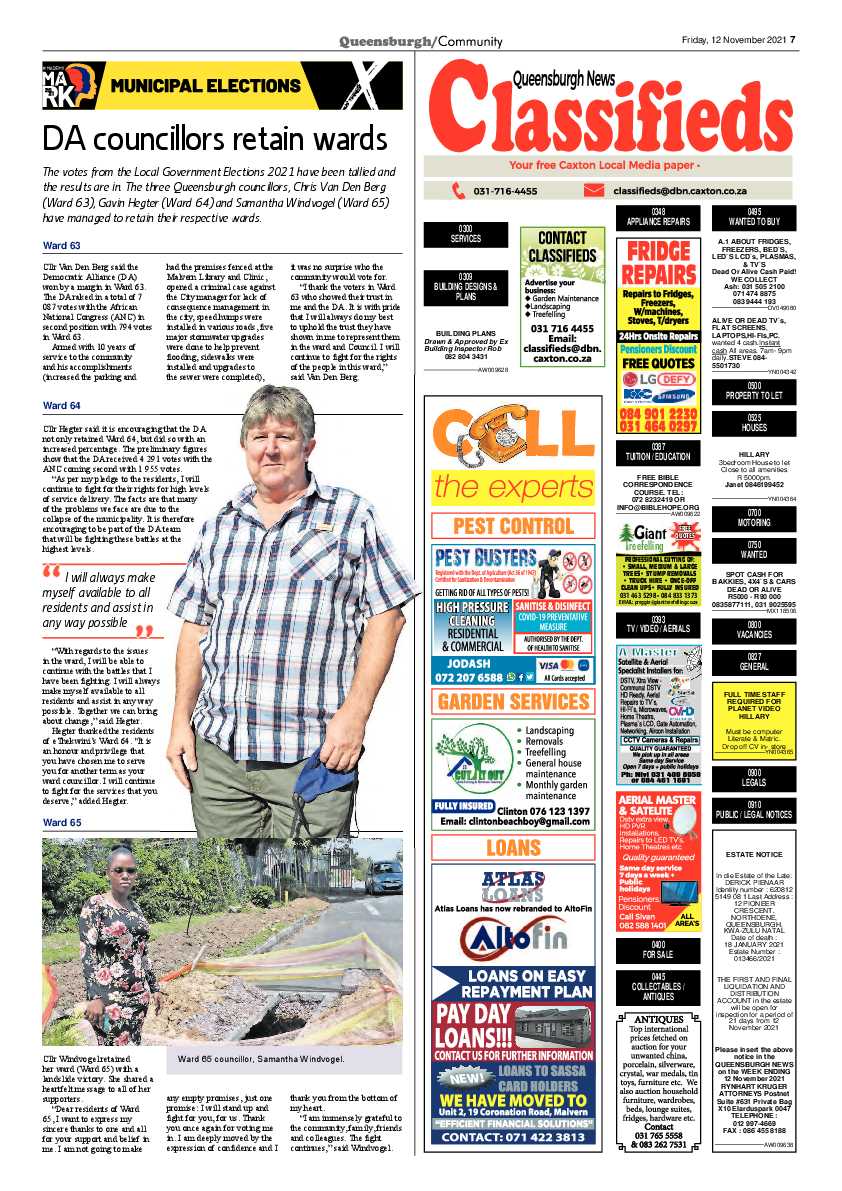 Queensburgh News 12 November 2021 page 7