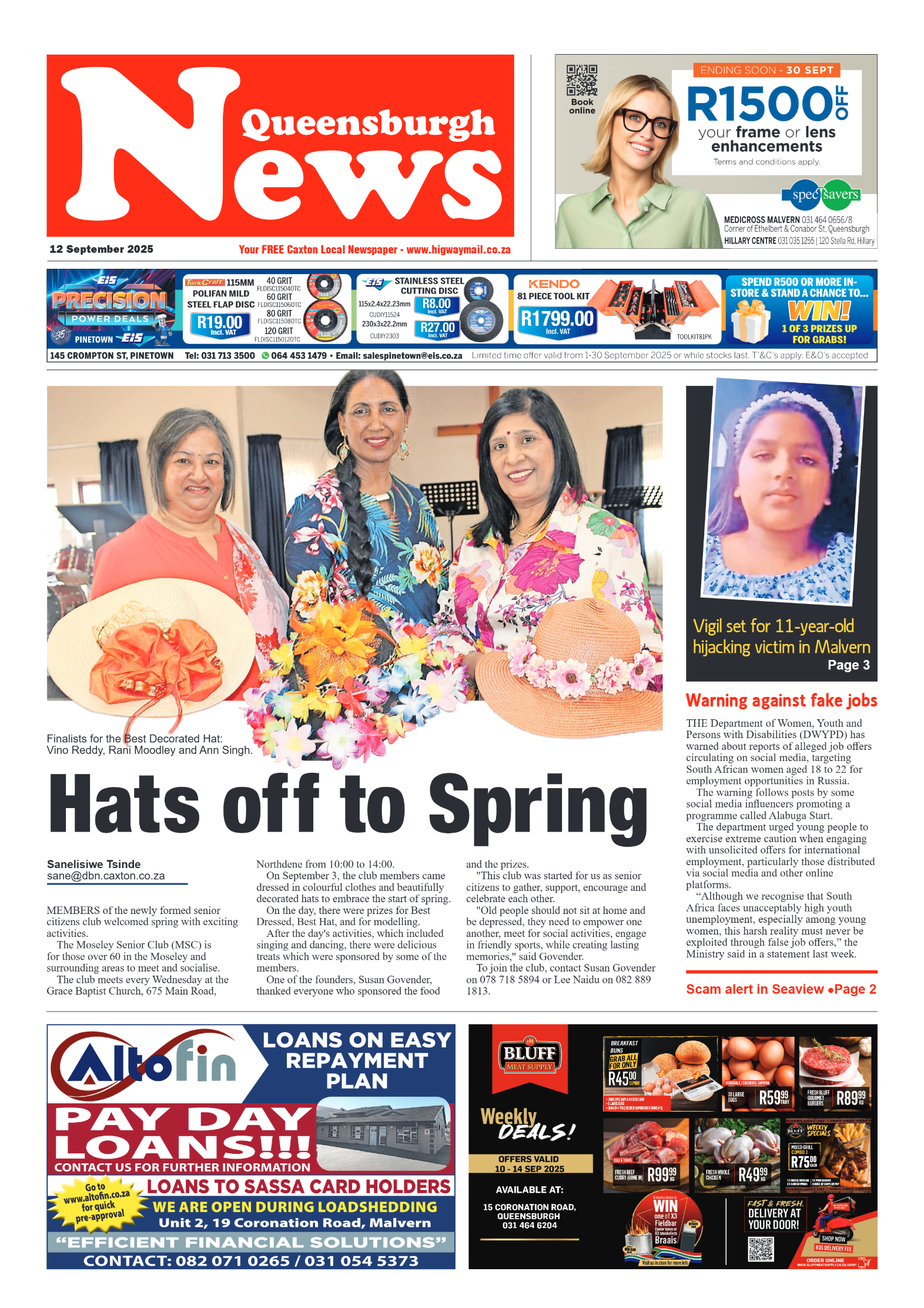 Queensburgh News 12 September 2025 page 1