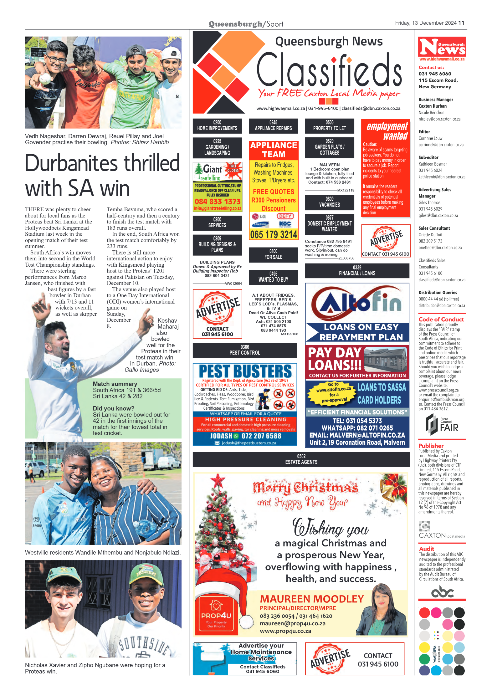 Queensburgh News 13 December 2024 page 11