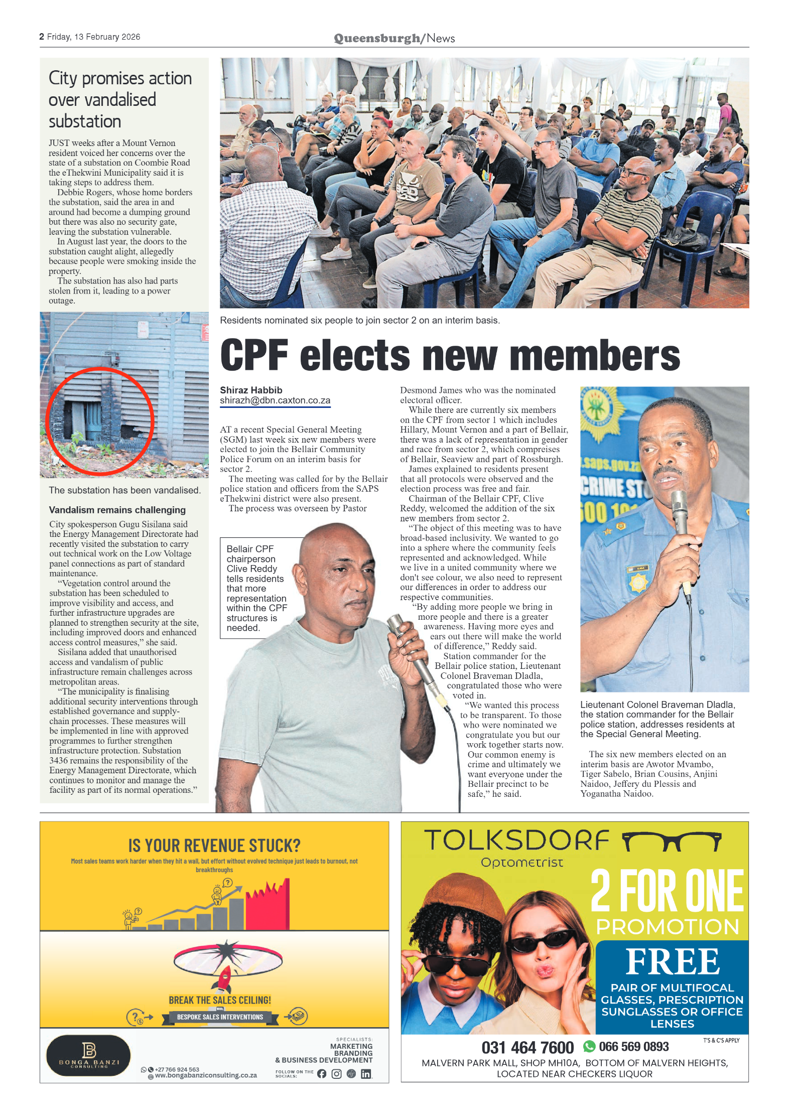 Queensburgh News 13 February 2026 page 2