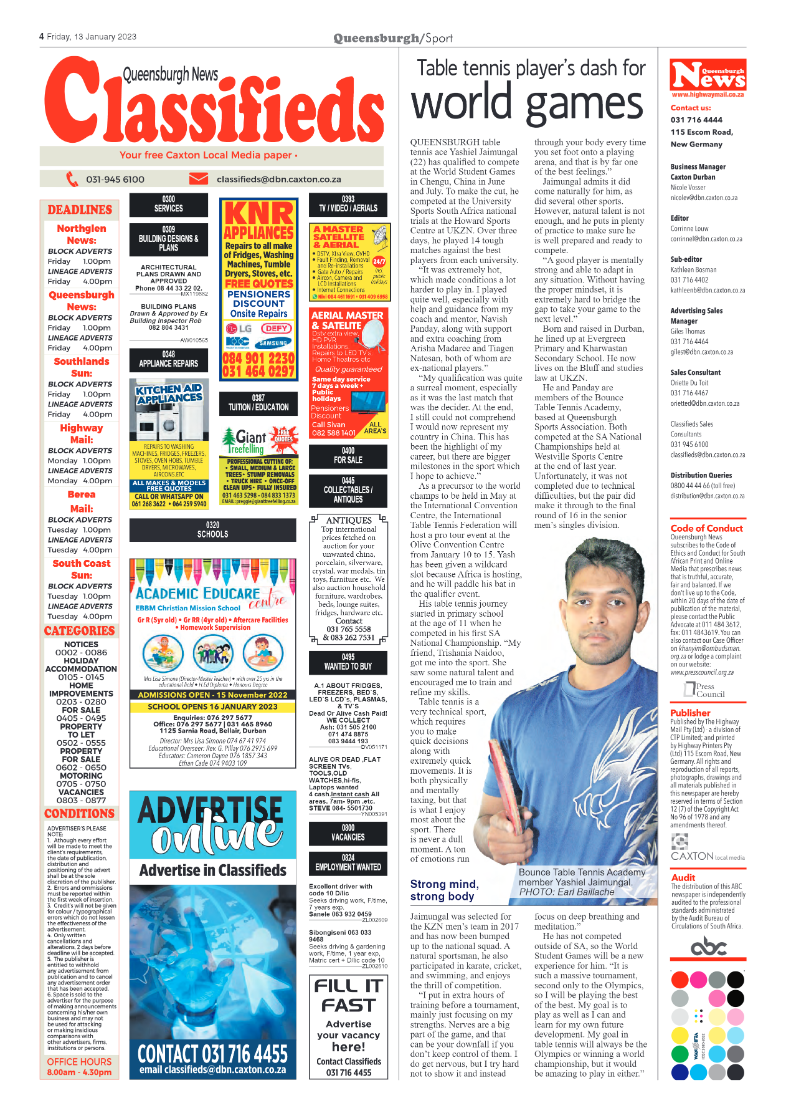 Queensburgh News 13 January 2023 page 4