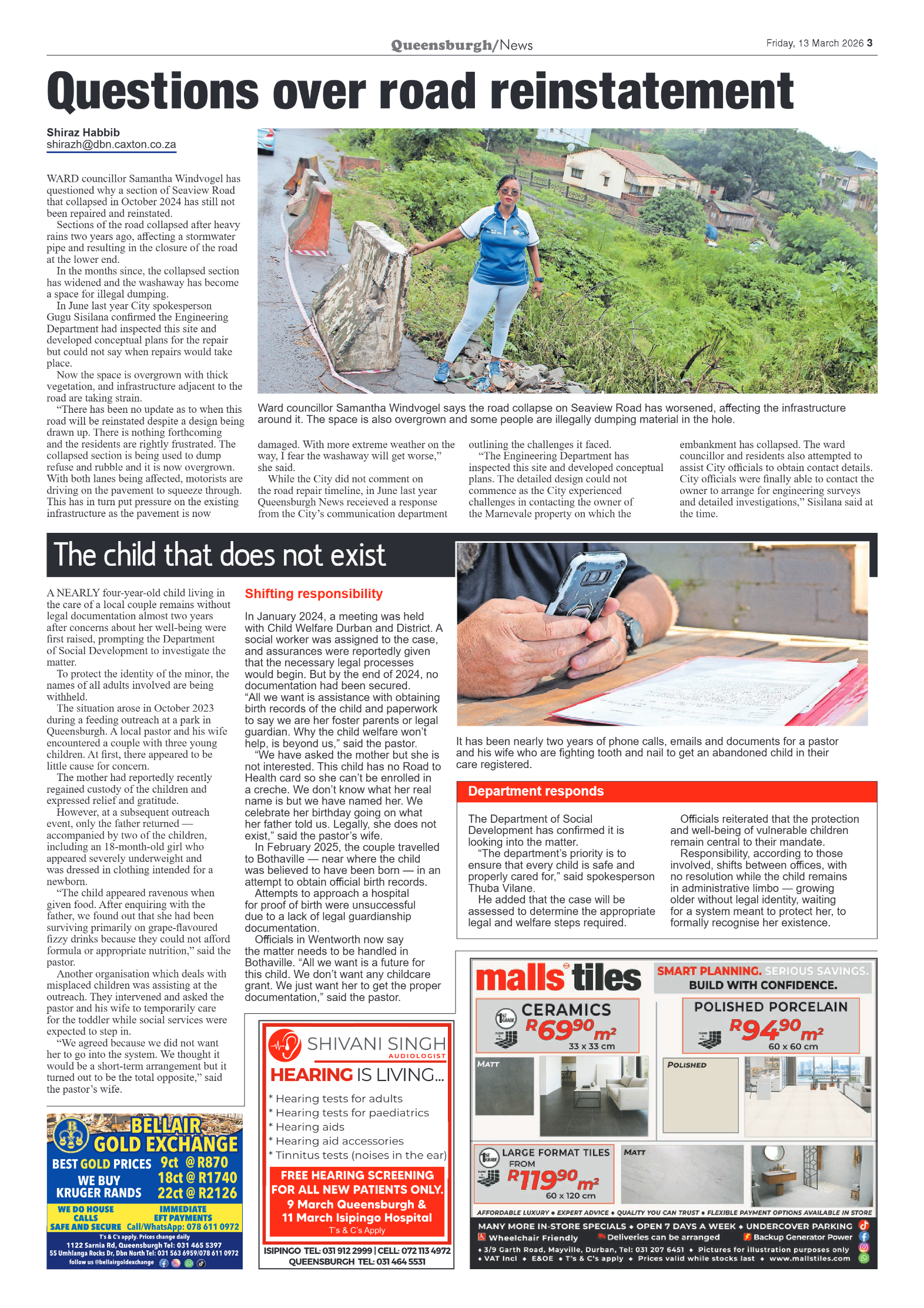 Queensburgh News 13 March 2026 page 3