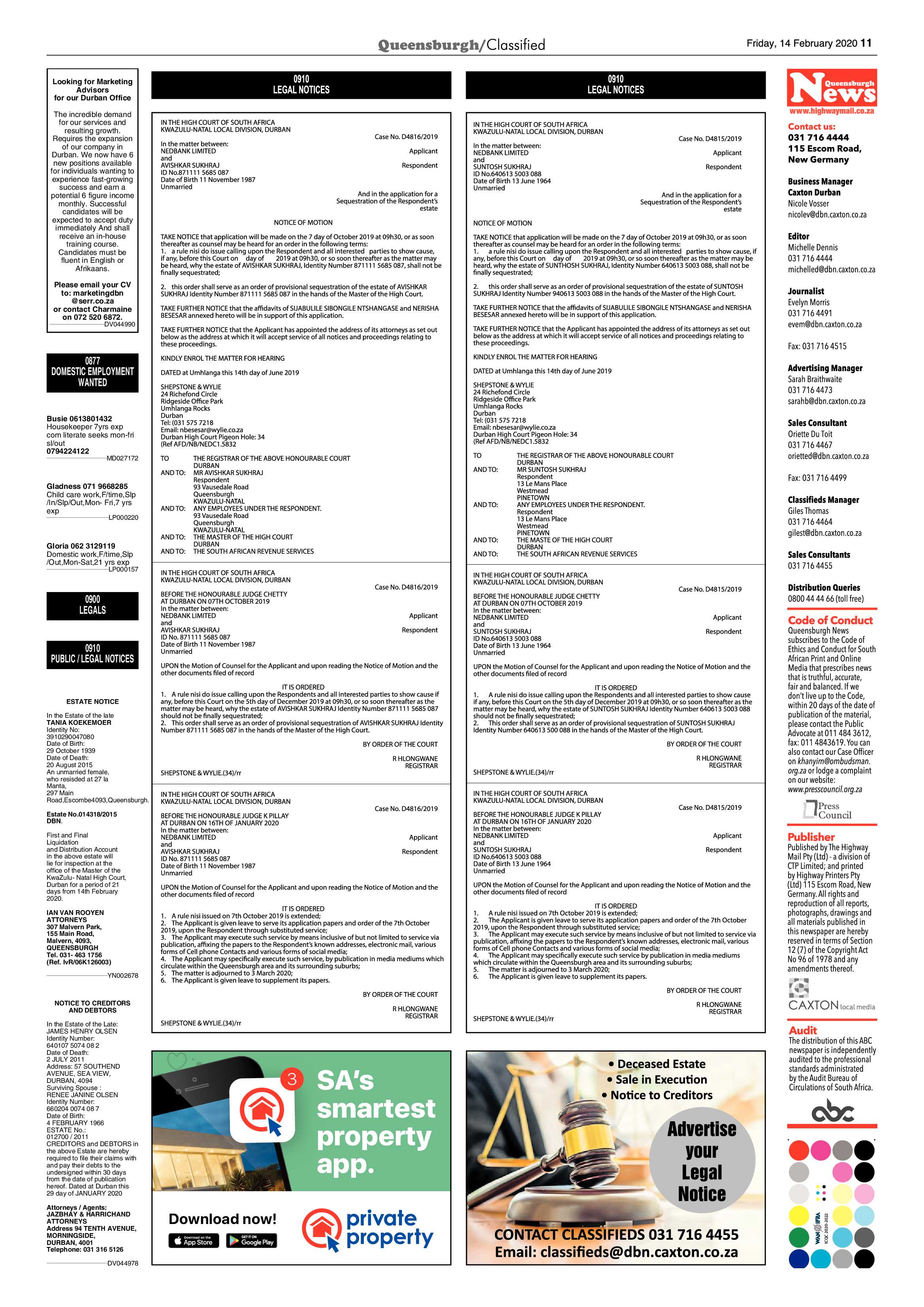 Queensburgh News 14 February 2020 page 11