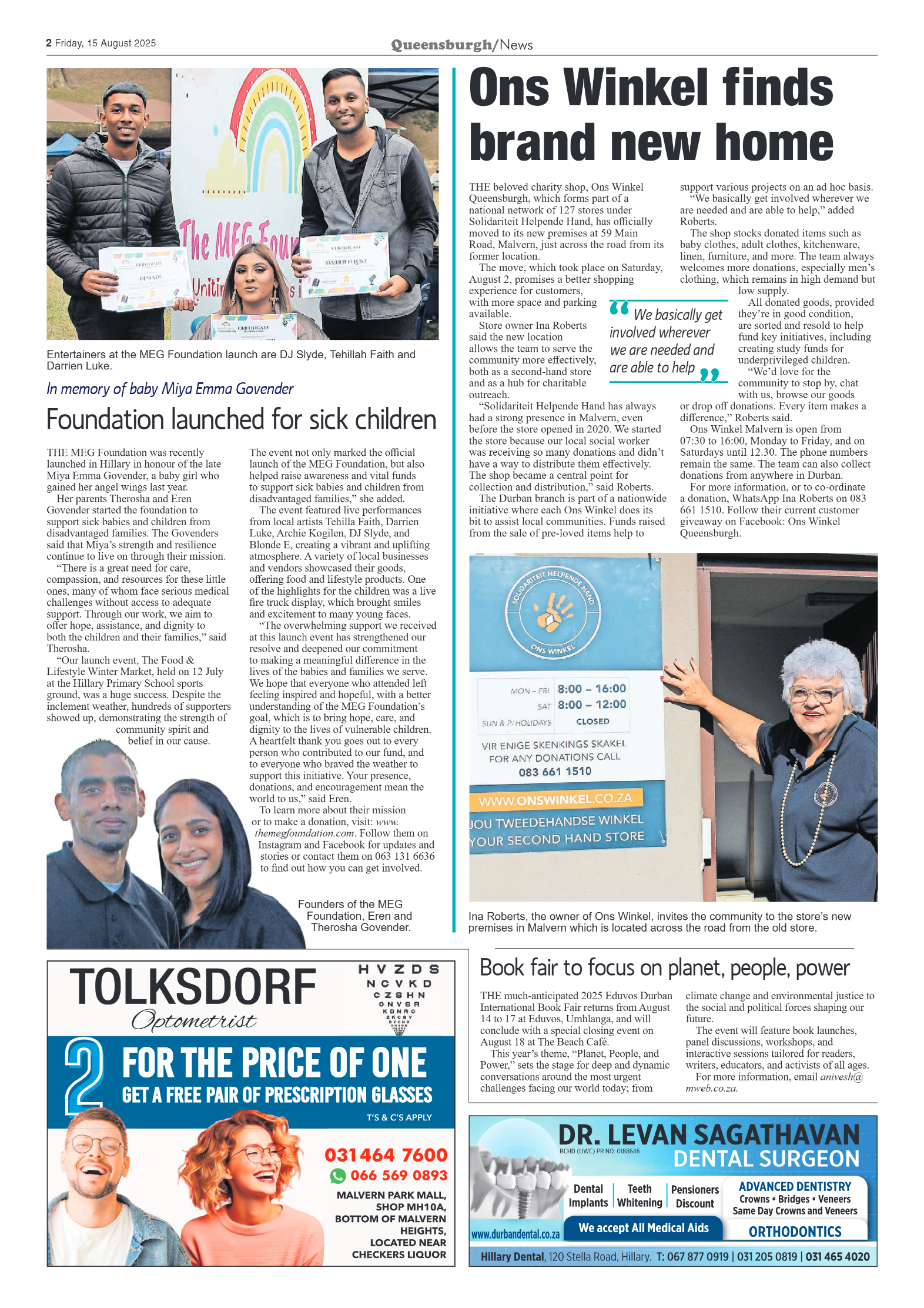 Queensburgh News 15 August 2025 page 2