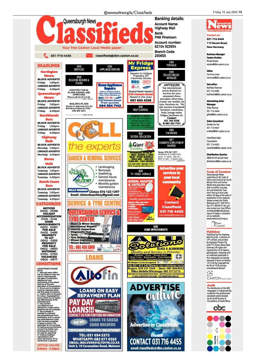 Queensburgh News 15 July 2022 page 15