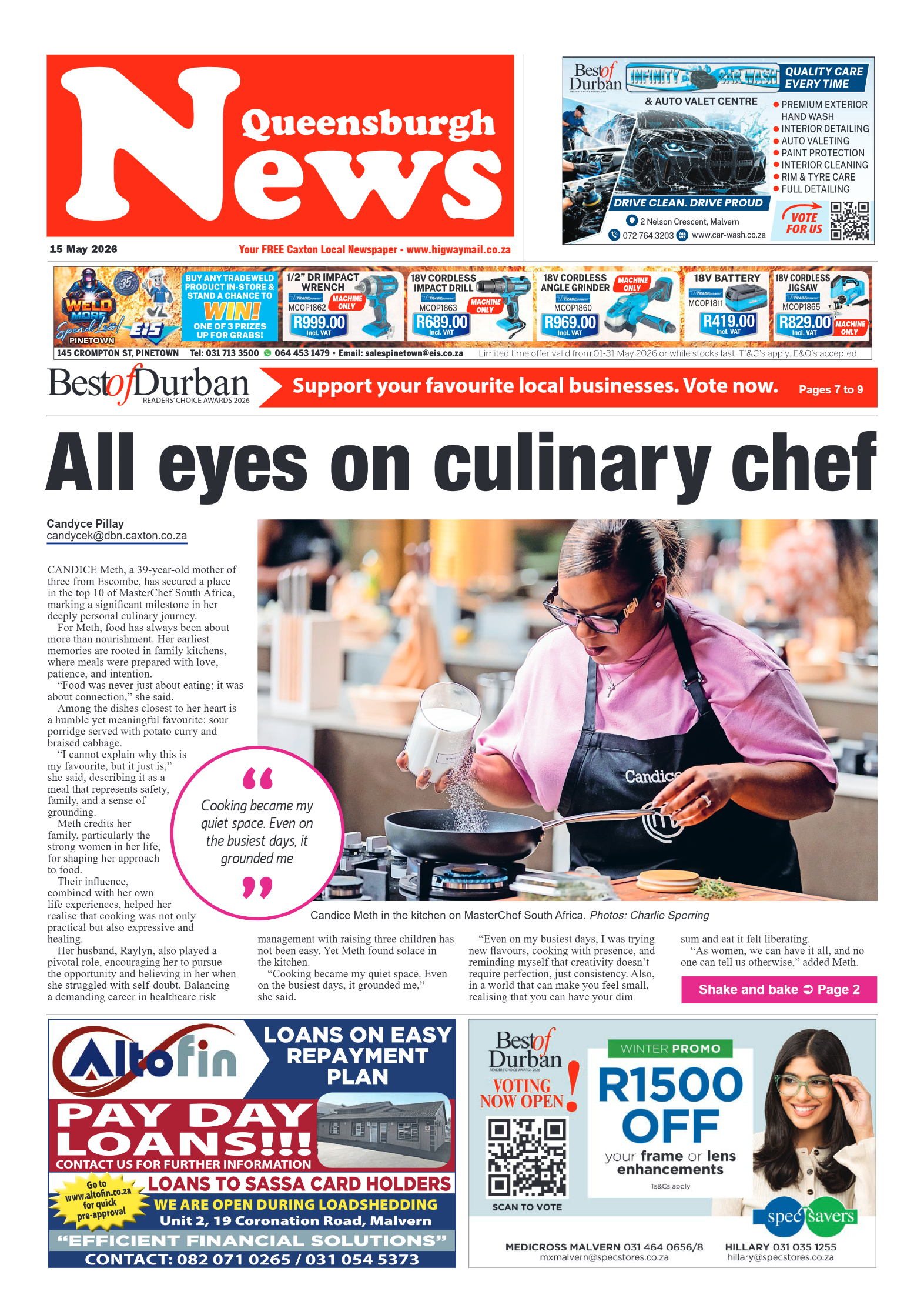 Queensburgh News 15 May 2026 page 1