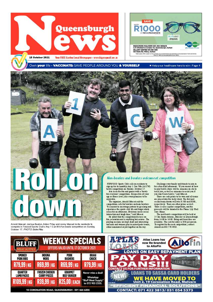 Queensburgh News 15 October 2021 page 1