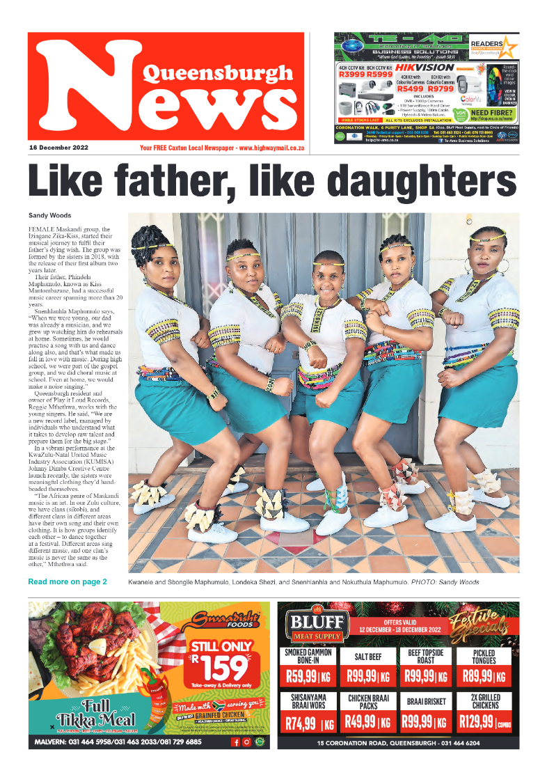 Queensburgh News 16 December 2022 page 1