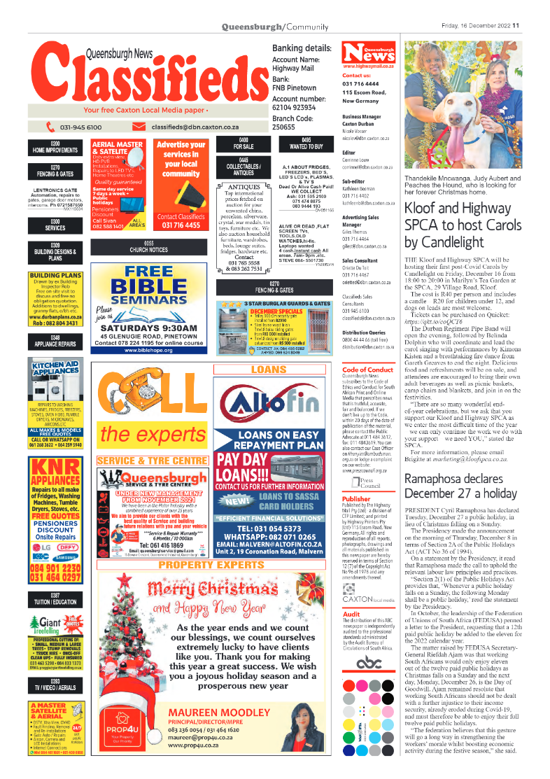 Queensburgh News 16 December 2022 page 11