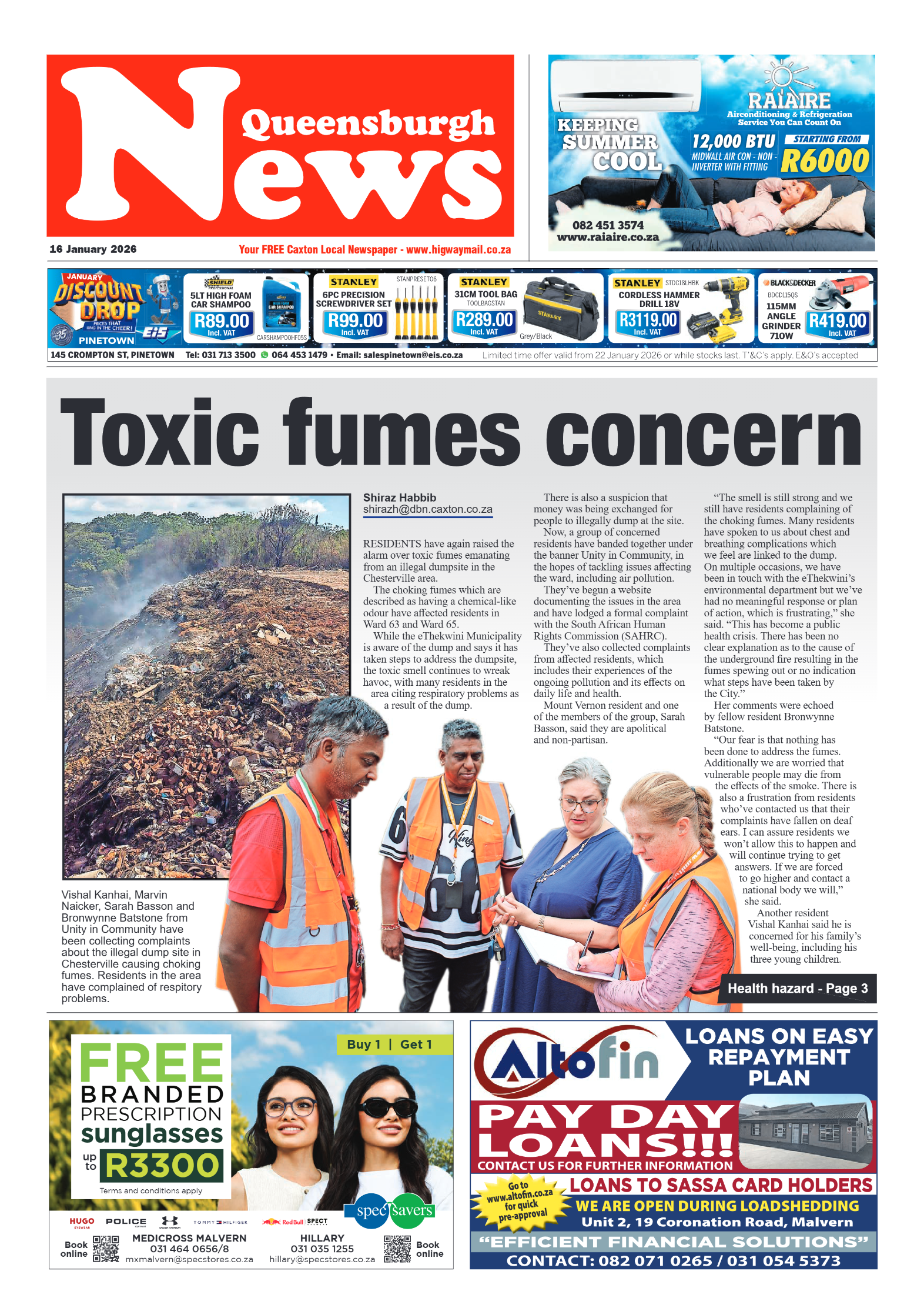Queensburgh News 16 January 2026 page 1