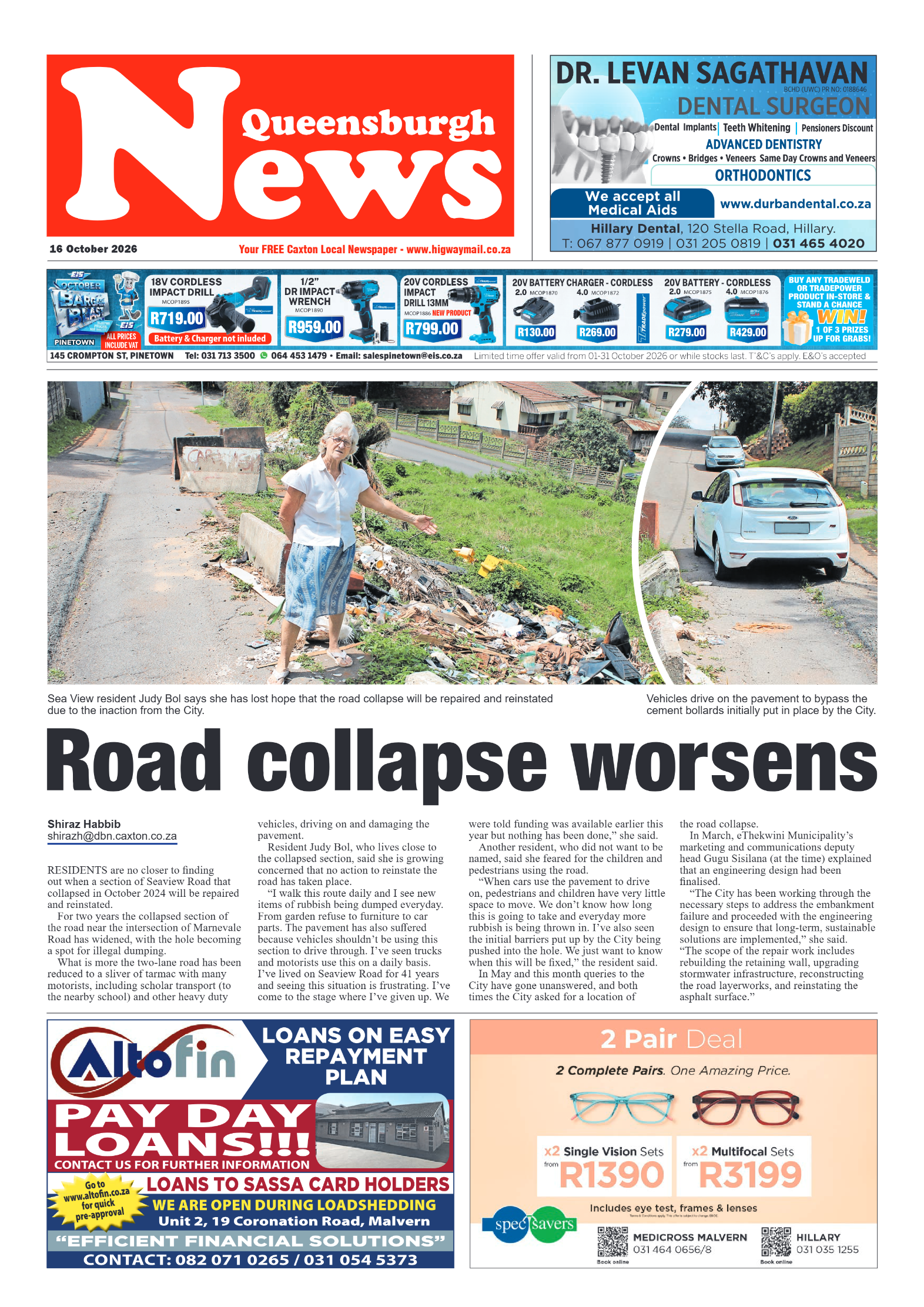 Queensburgh News 16 October 2026 page 1