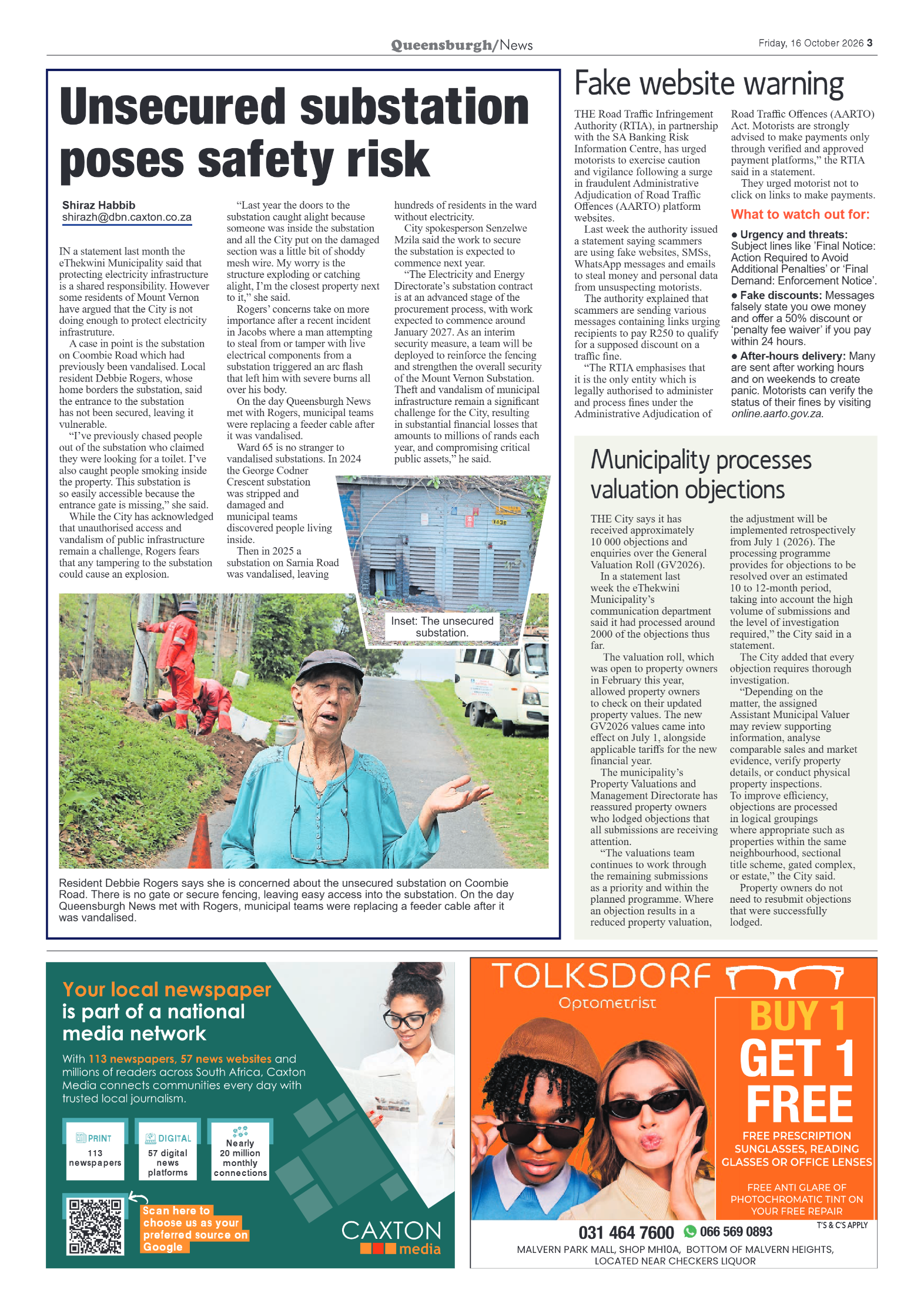Queensburgh News 16 October 2026 page 3