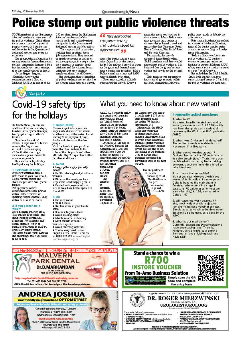 Queensburgh News 17 December 2021 page 2