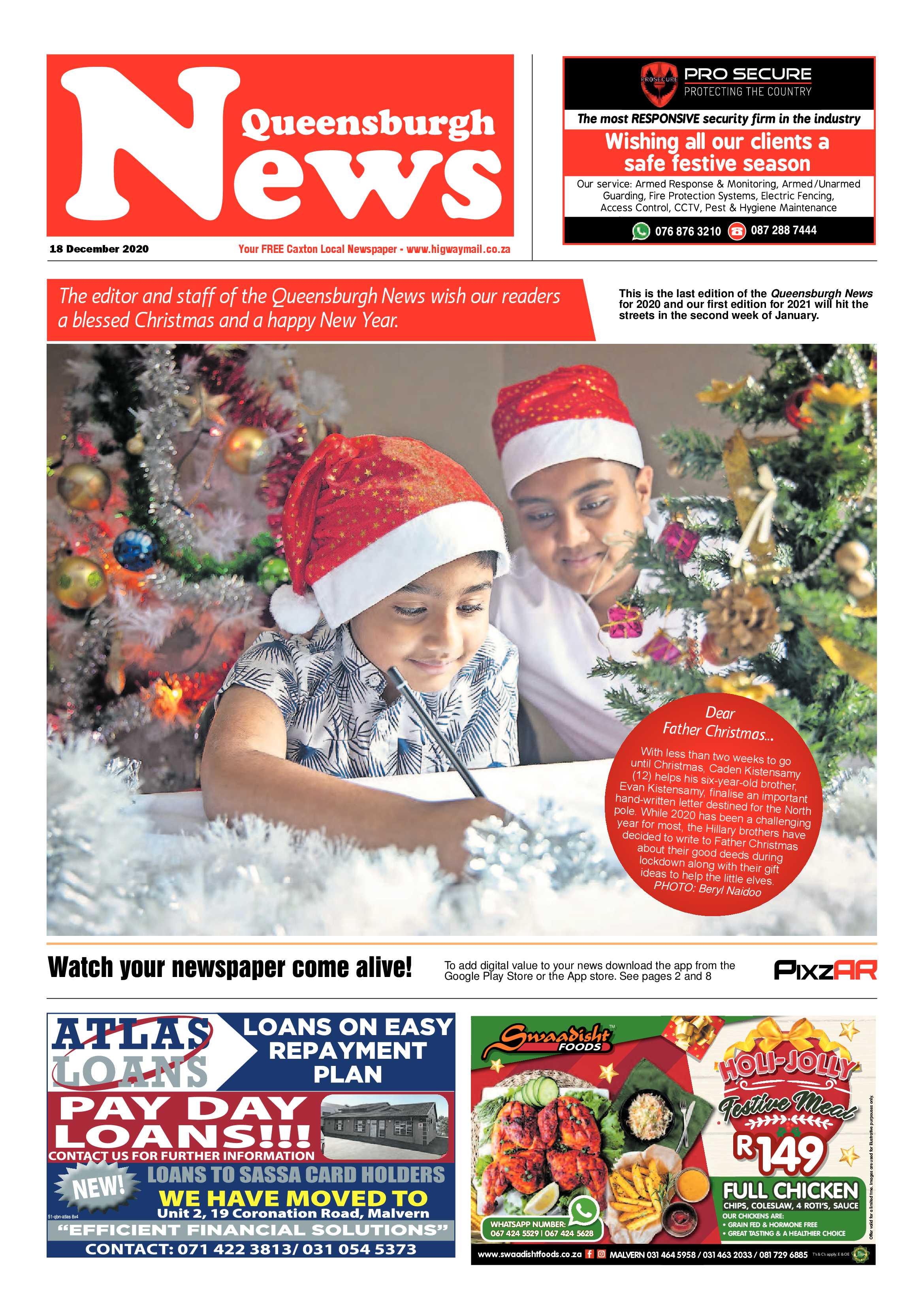 Queensburgh News 18 December 2020 page 1