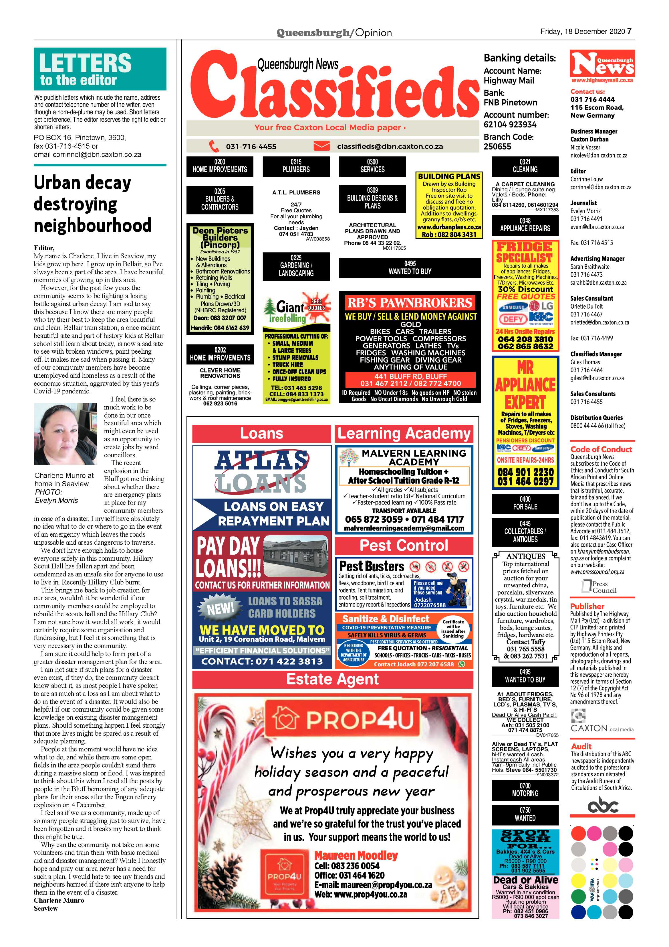 Queensburgh News 18 December 2020 page 7