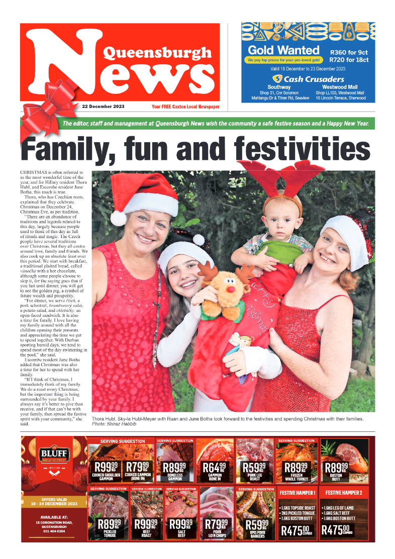 Queensburgh News 22 December 2023 page 1