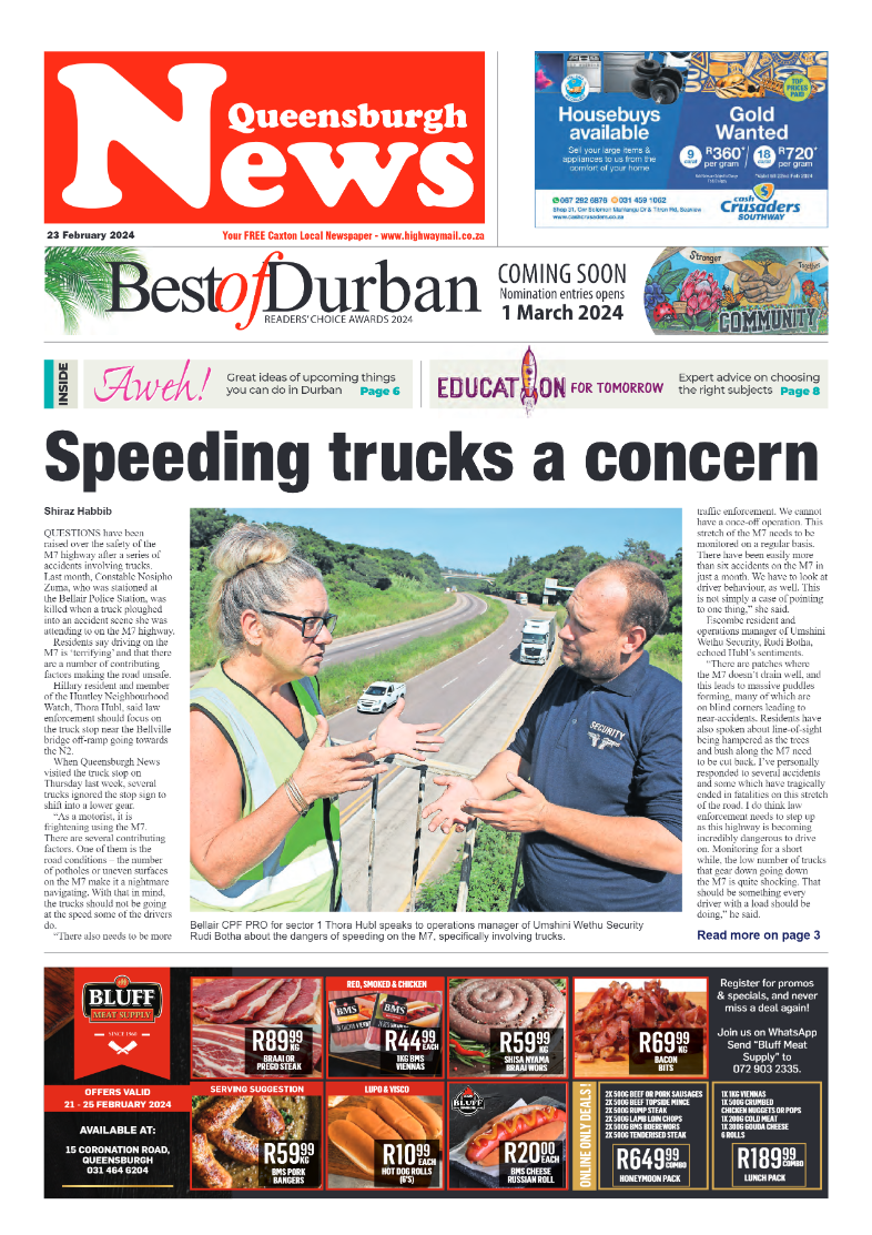 Queensburgh News 23 February 2024 page 1