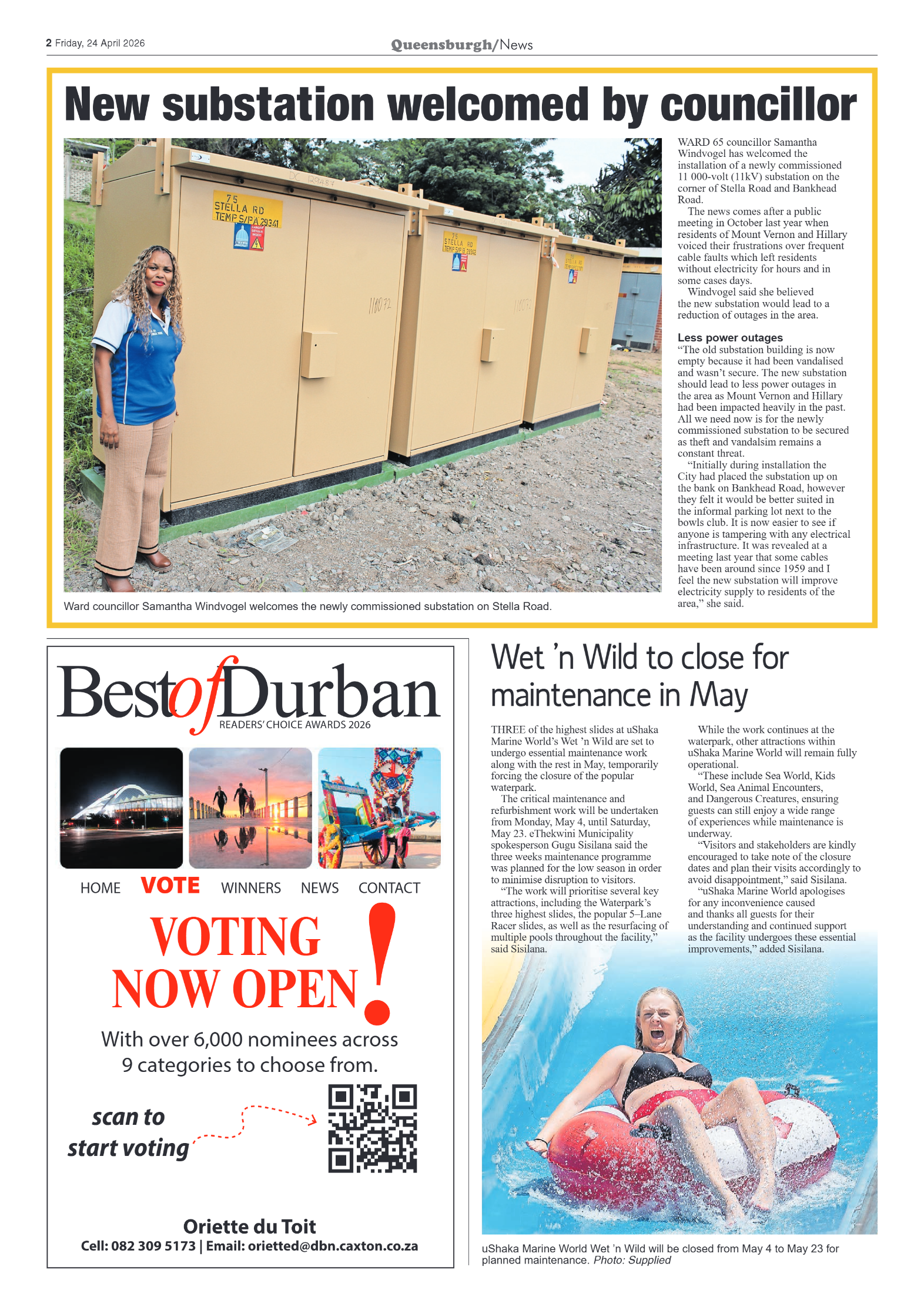 Queensburgh News 24 April 2026 page 2