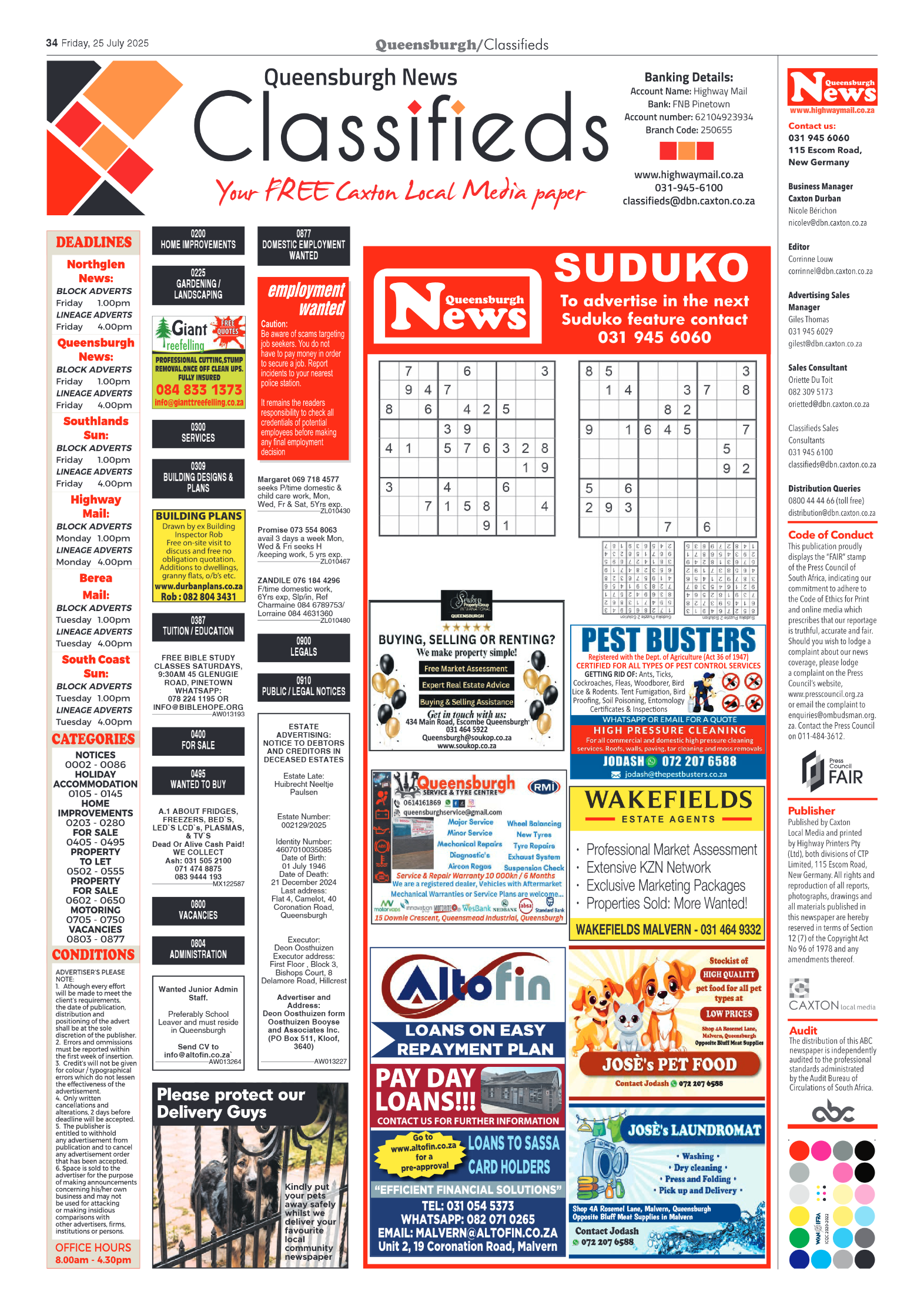 Queensburgh News 25 July 2025 page 34