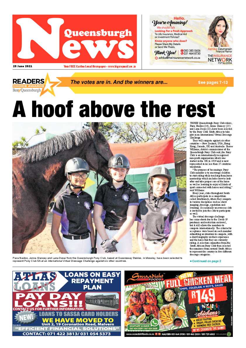 Queensburgh News 25 June 2021 page 1