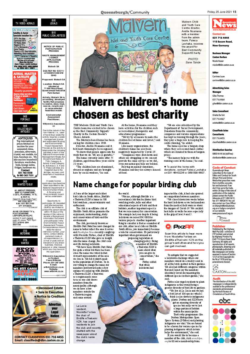 Queensburgh News 25 June 2021 page 15