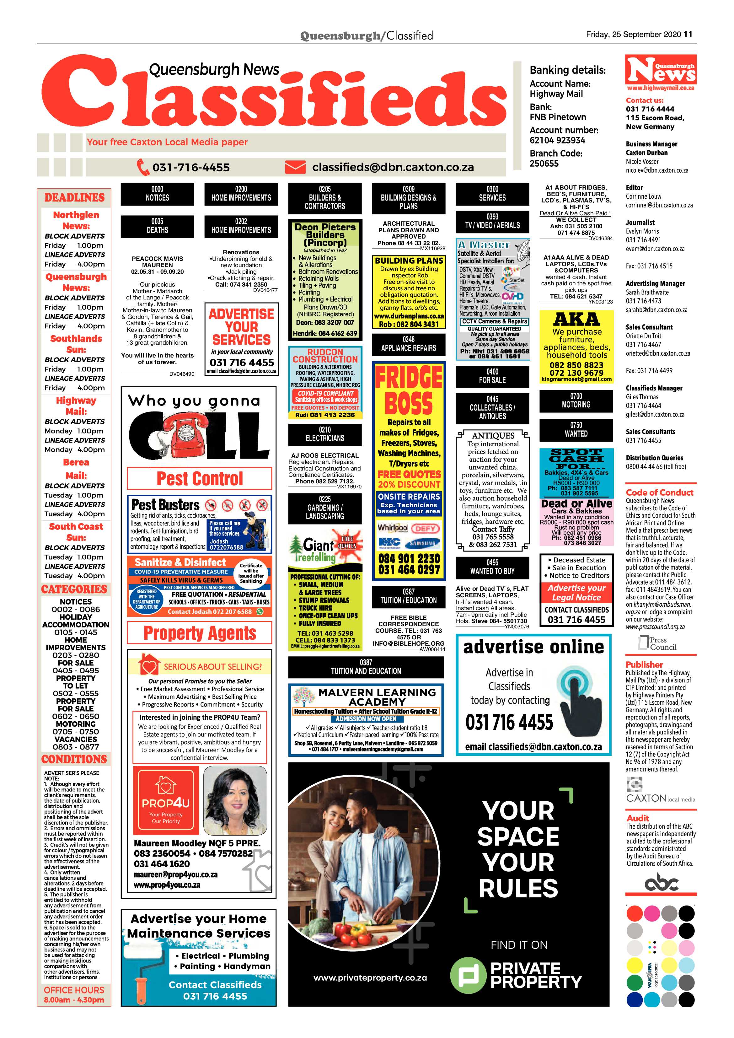 Queensburgh News 25 September 2020 page 11