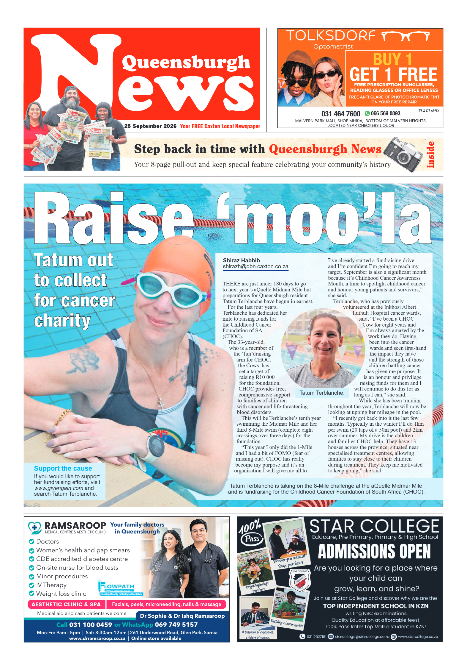 Queensburgh News 25 September 2026 page 1