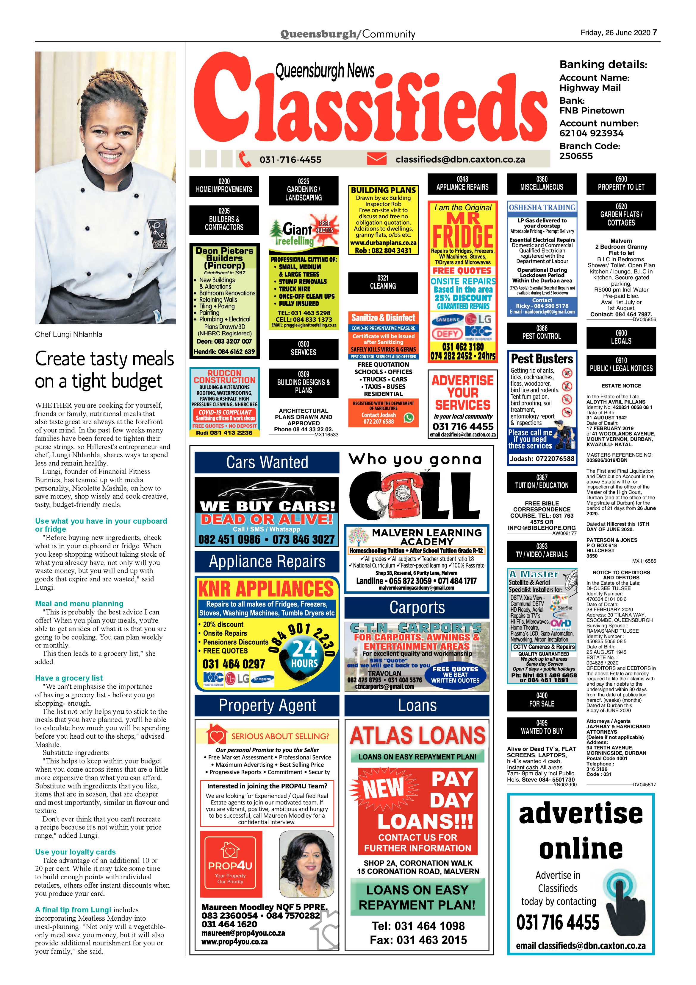 Queensburgh News 26 June 2020 page 7