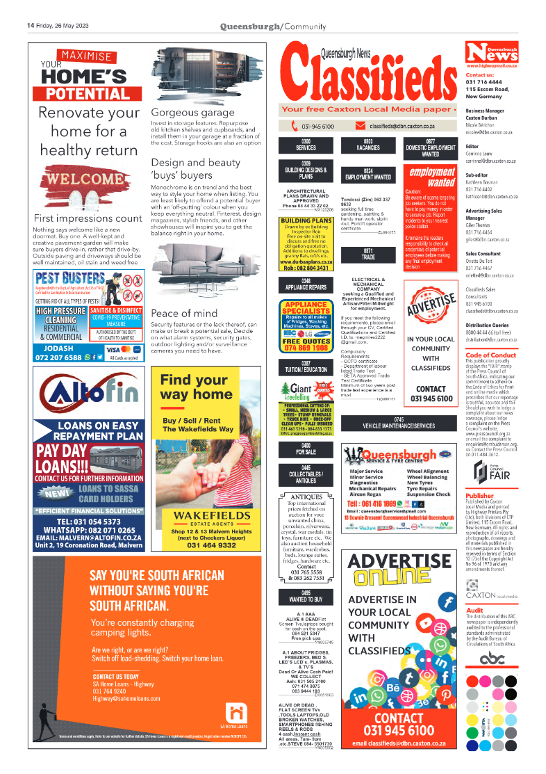 Queensburgh News 26 May 2023 page 14