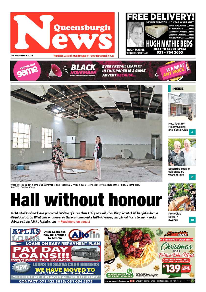 Queensburgh News 26 November 2021 page 1