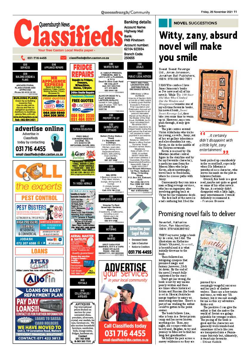 Queensburgh News 26 November 2021 page 11