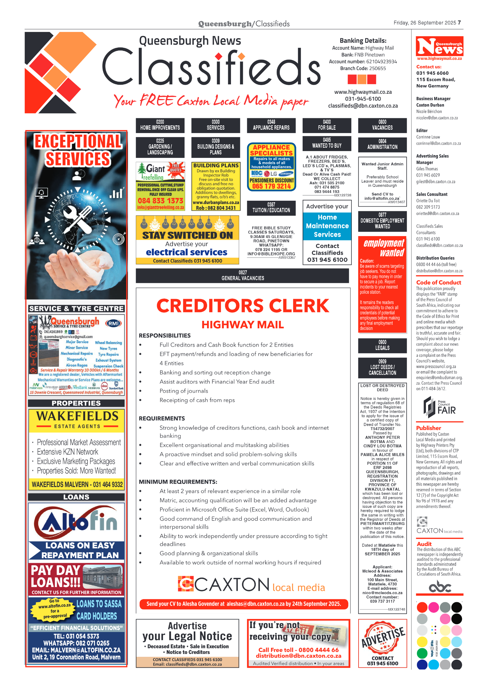 Queensburgh News 26 September 2025 page 7