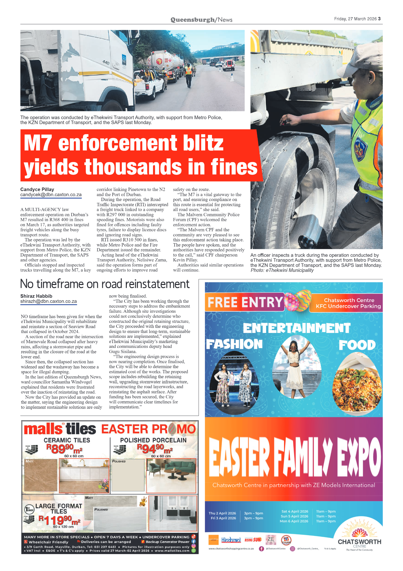 Queensburgh News 27 March 2026 page 3