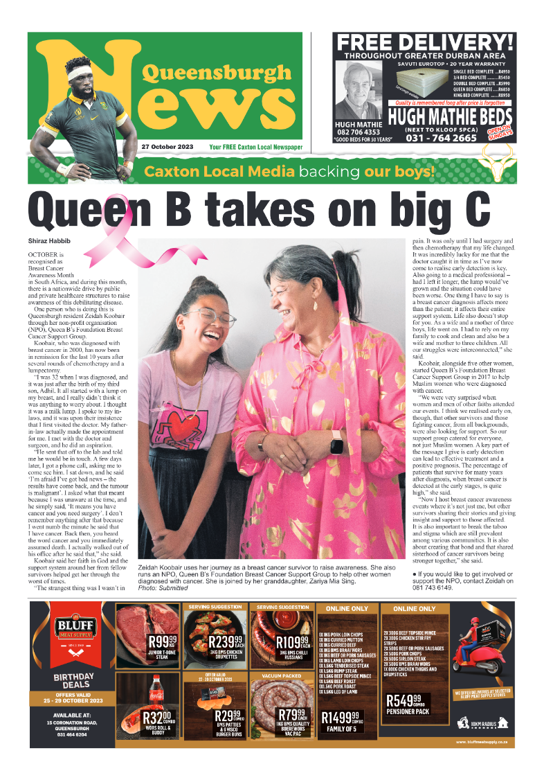 Queensburgh News 27 October 2023 page 1