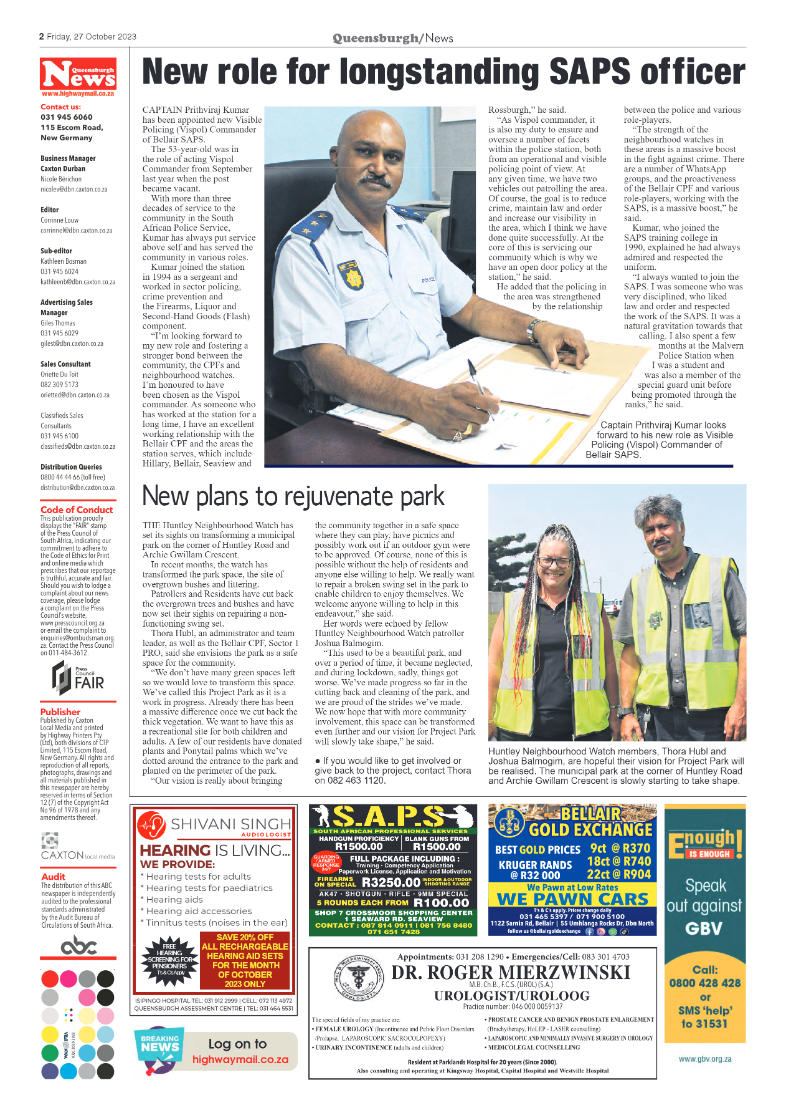 Queensburgh News 27 October 2023 page 2