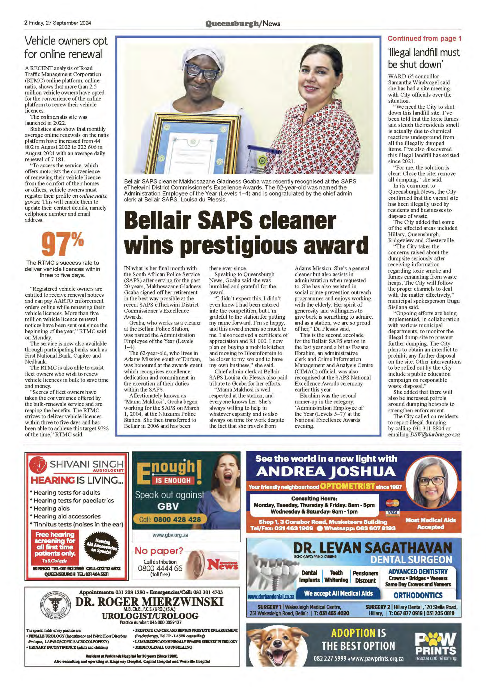 Queensburgh News 27 September 2024 page 2