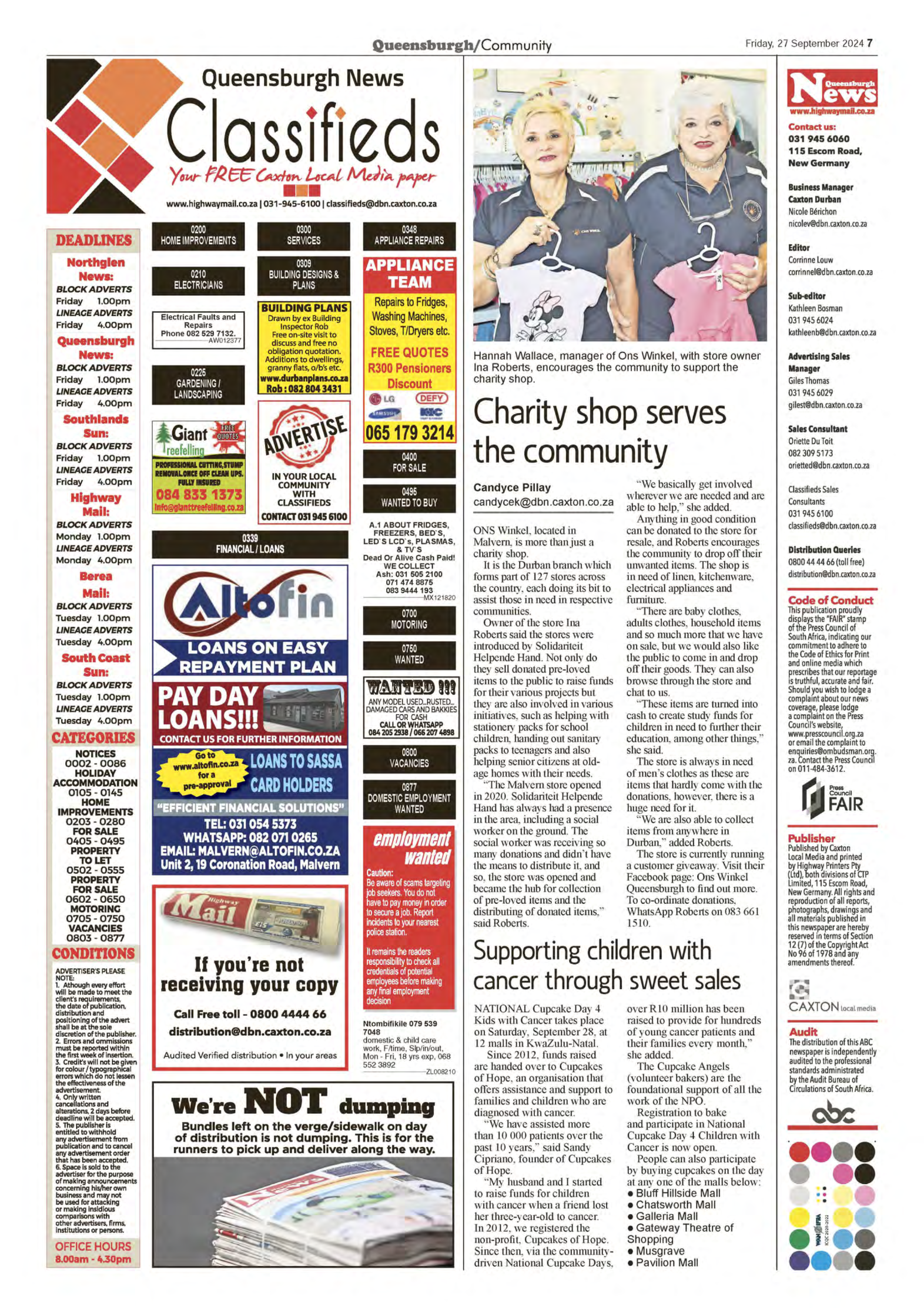 Queensburgh News 27 September 2024 page 7