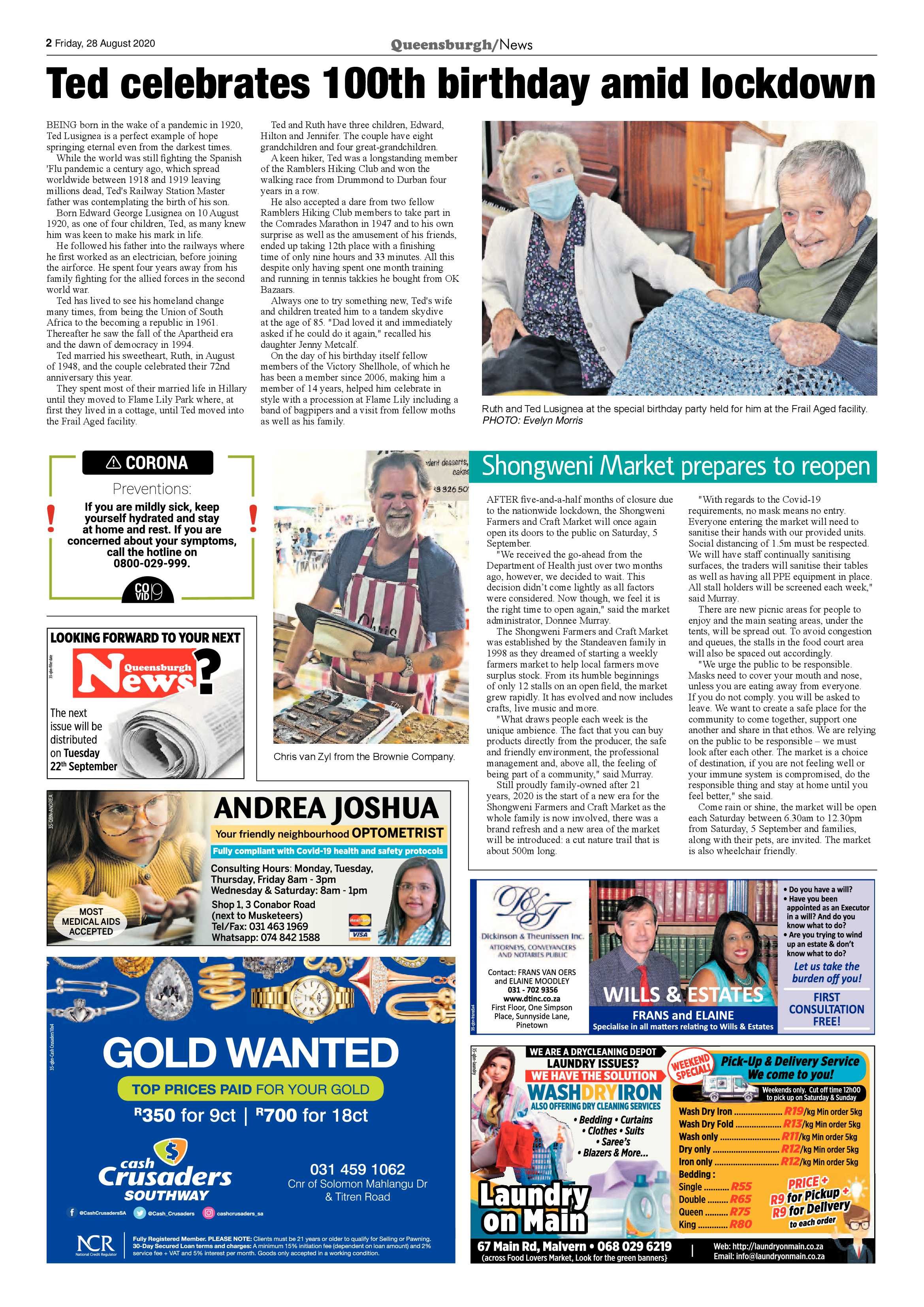Queensburgh News 28 August 2020 page 2