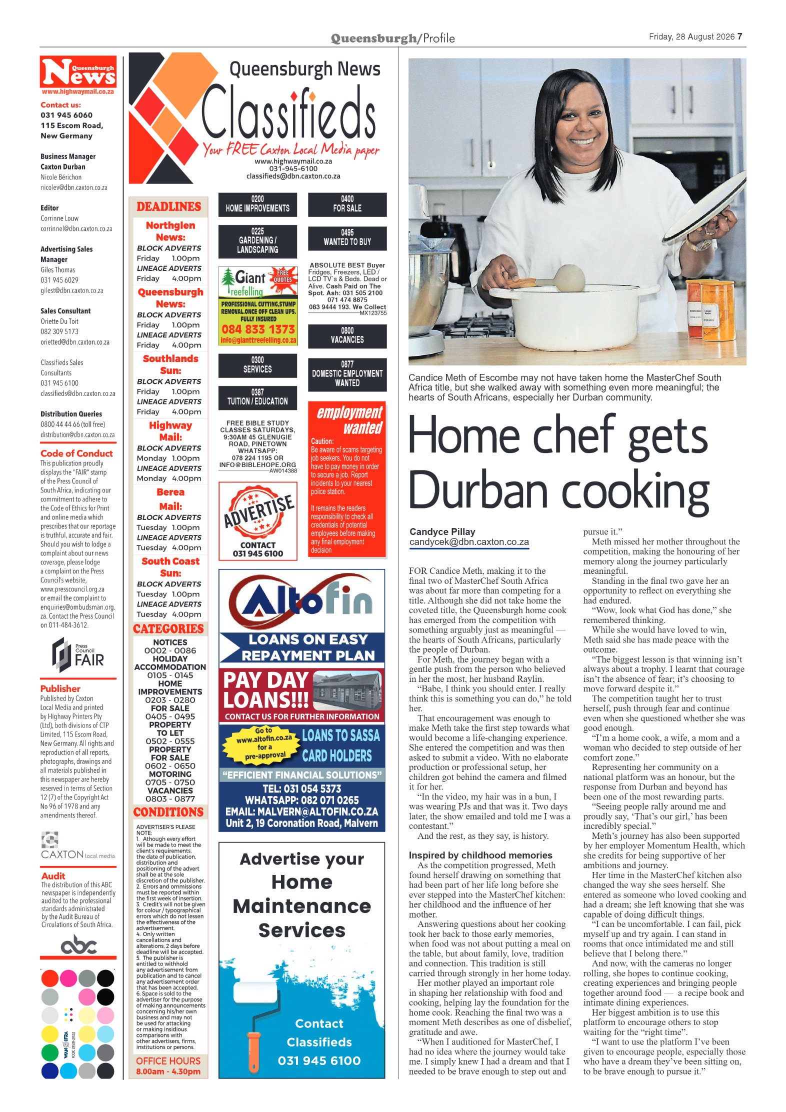 Queensburgh News 28 August 2026 page 7