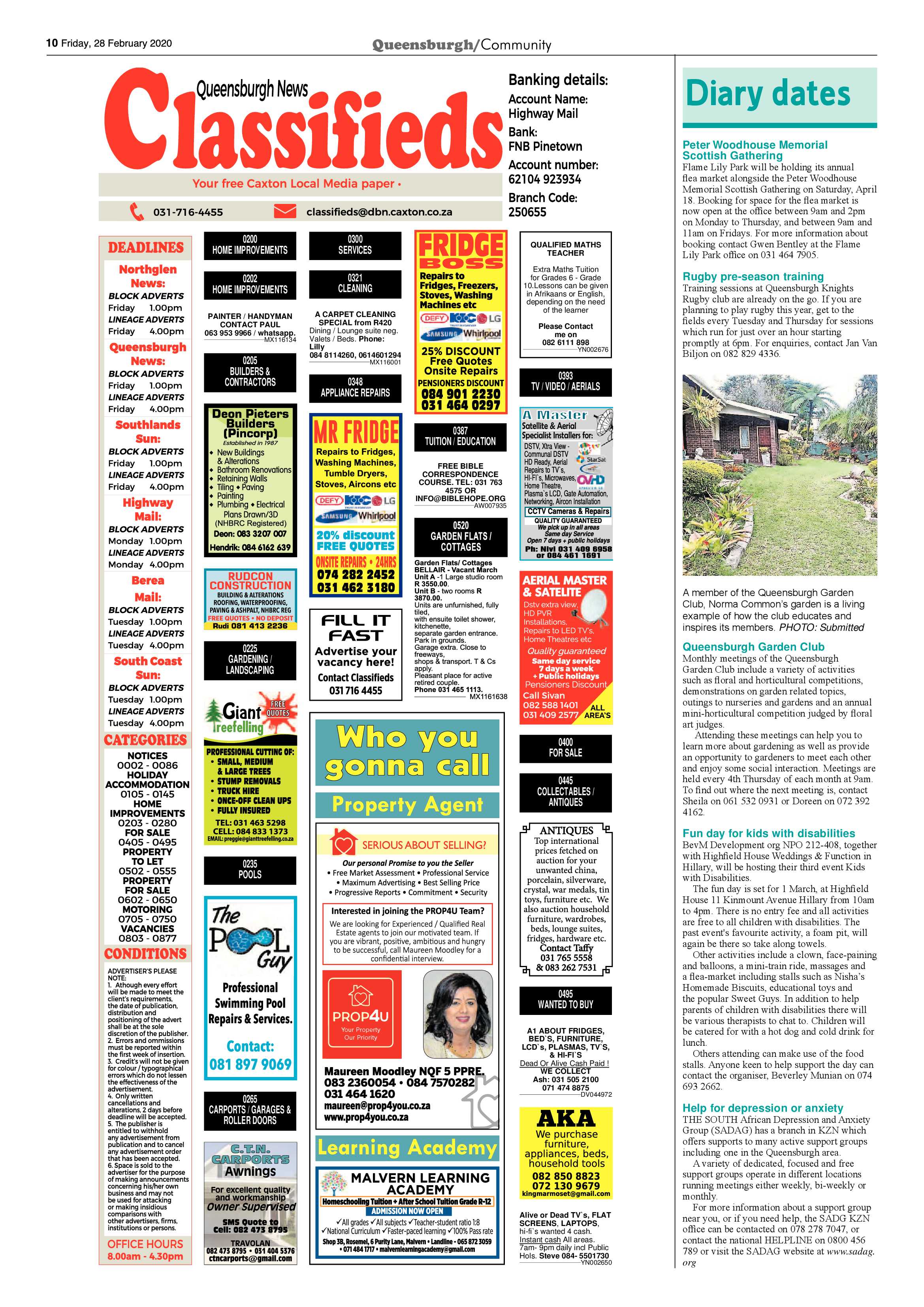 Queensburgh News 28 February 2020 page 10