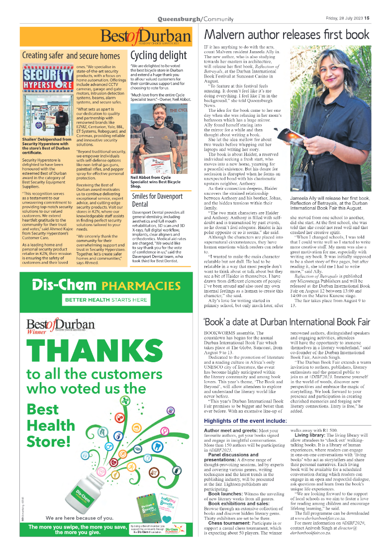 Queensburgh News 28 July 2023 page 15