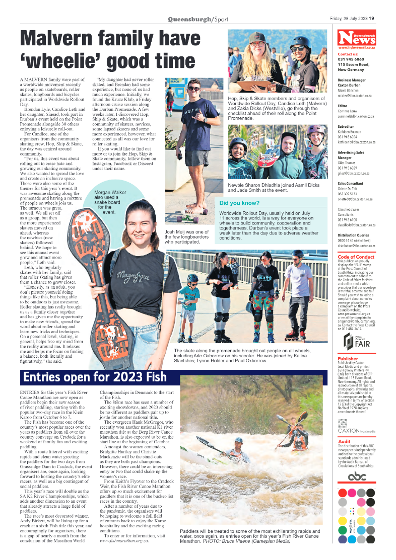 Queensburgh News 28 July 2023 page 19