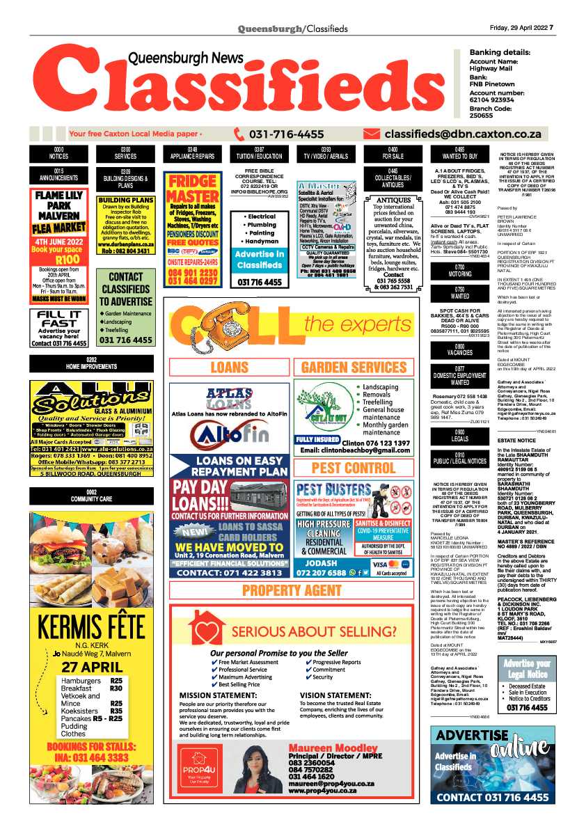 Queensburgh News 29 April 2022 page 7