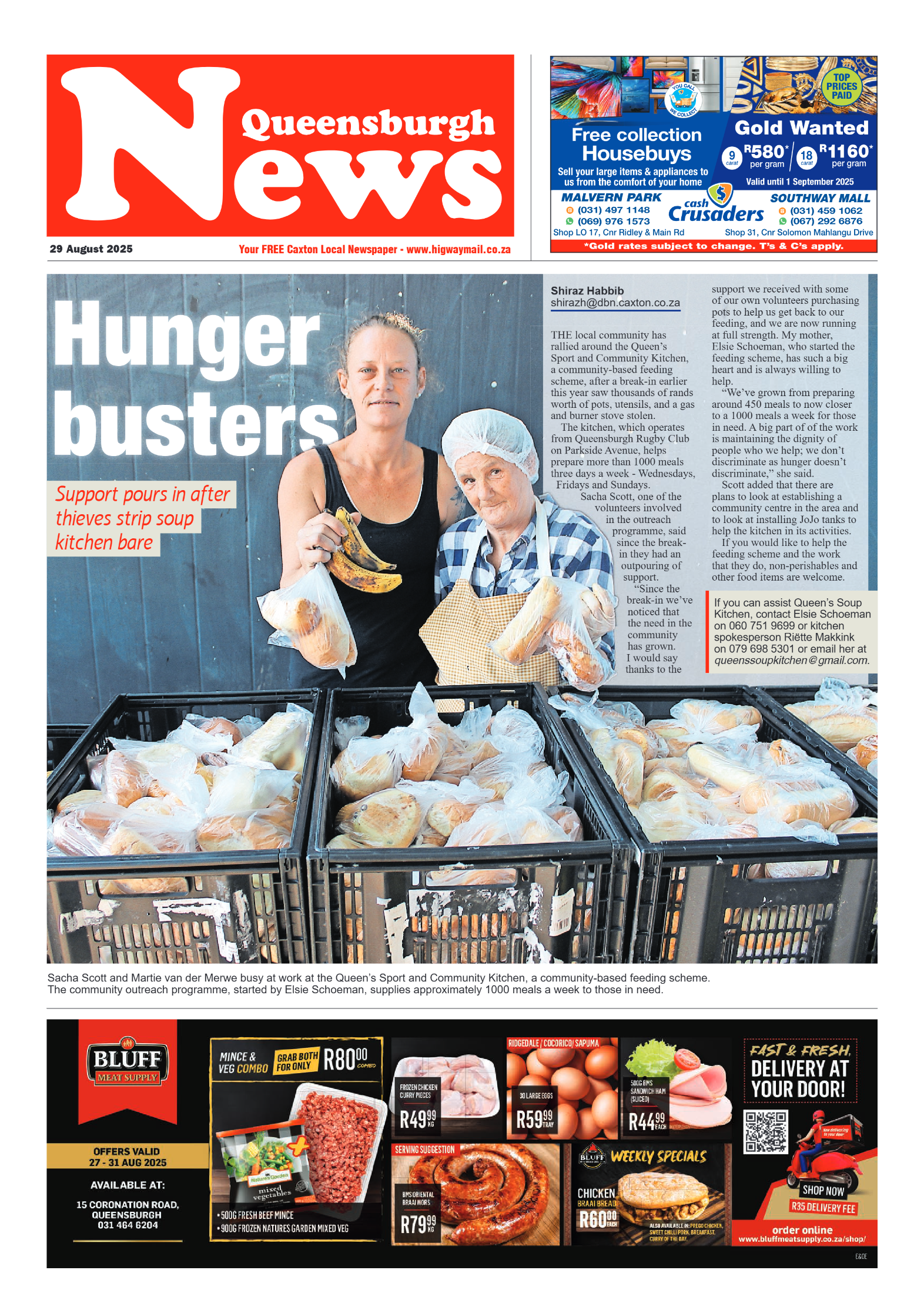 Queensburgh News 29 August 2025 page 1