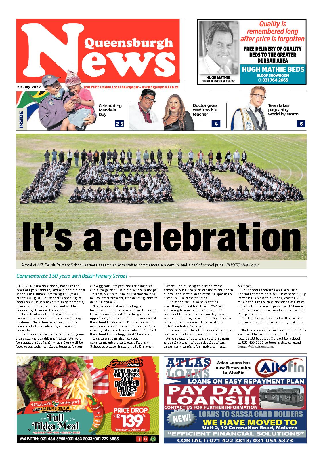 Queensburgh News 29 July 2022 page 1